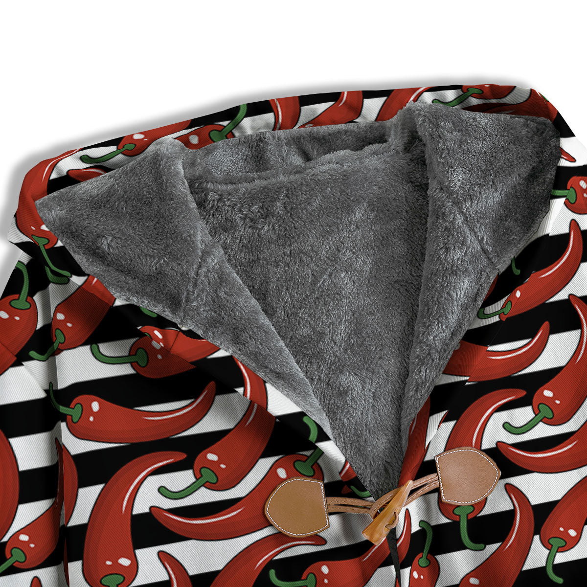 Striped Chili White And Black Print Men's Windbreaker Jacket-grizzshop