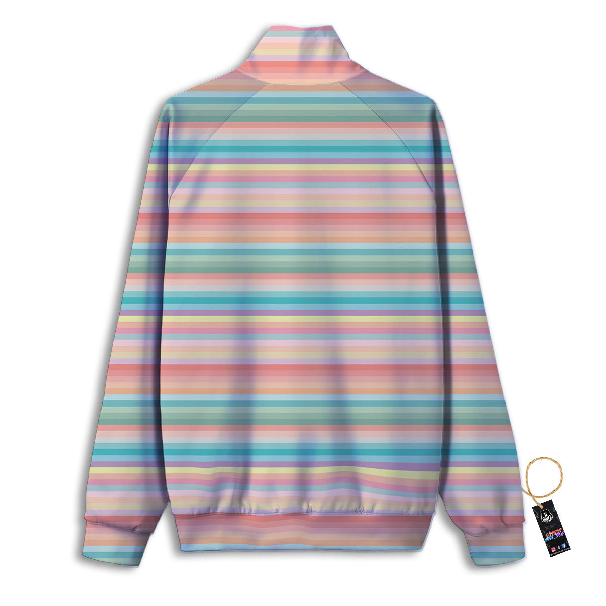 Striped Colorful Print Pattern Track Jacket-grizzshop