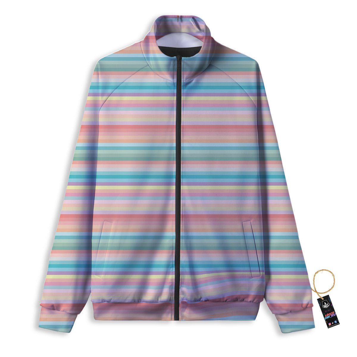 Striped Colorful Print Pattern Track Jacket-grizzshop