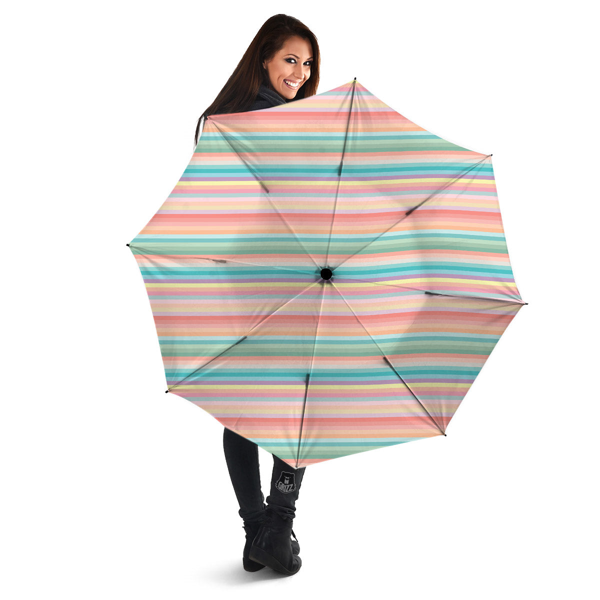 Striped Colorful Print Pattern Umbrella-grizzshop