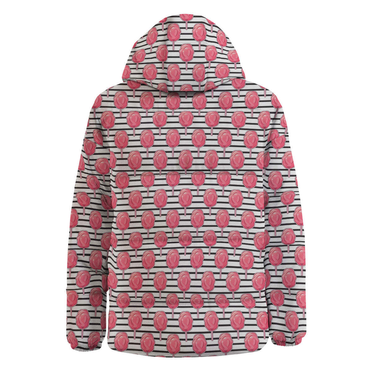 Striped Cotton Candy Print Pattern Down Jacket-grizzshop