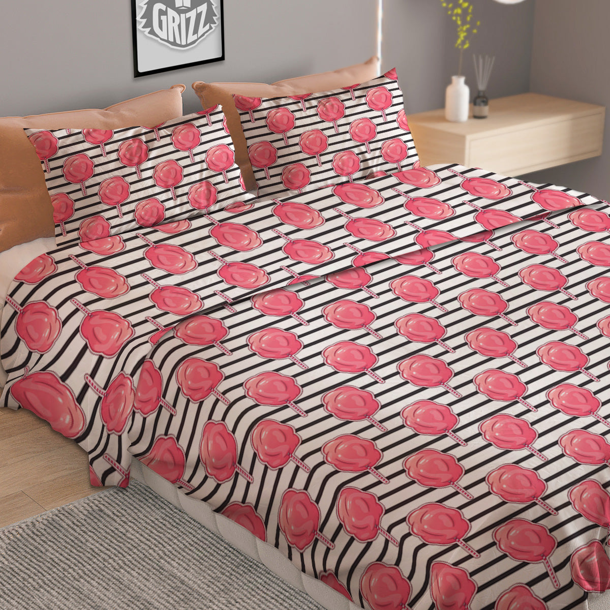 Snowman Cute Print Pattern Duvet Cover Bedding Set