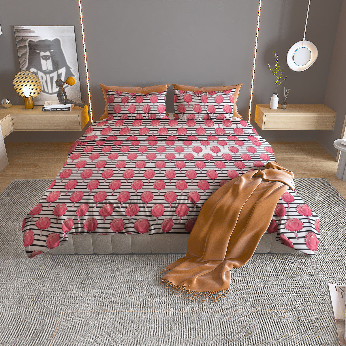 Snowman Cute Print Pattern Duvet Cover Bedding Set