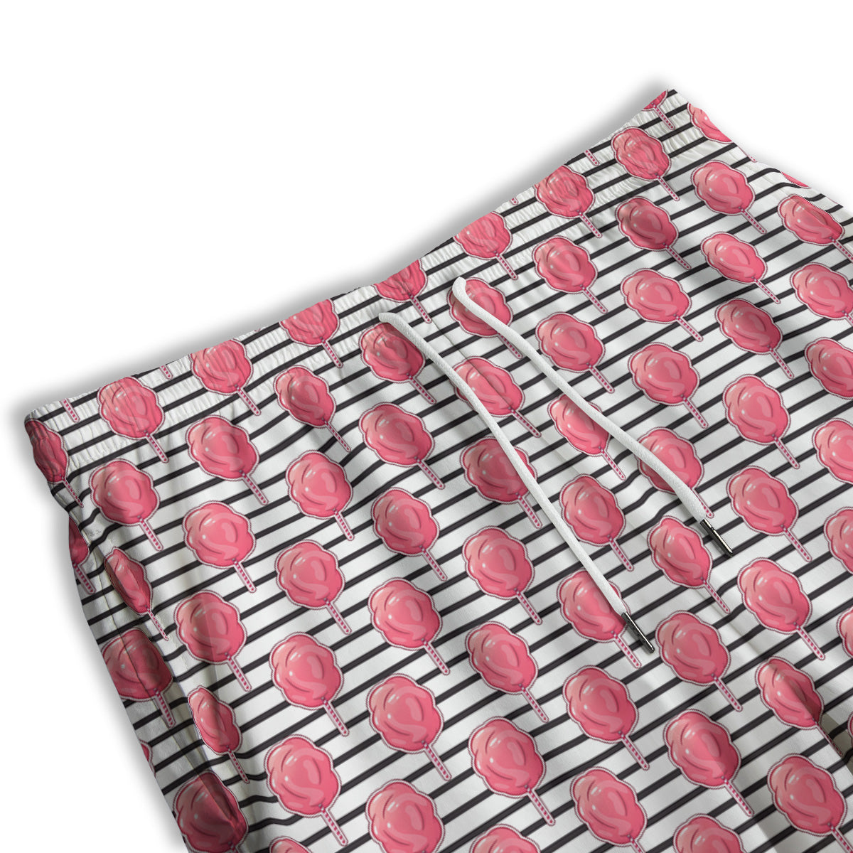 Striped Cotton Candy Print Pattern Men's Athletic Shorts