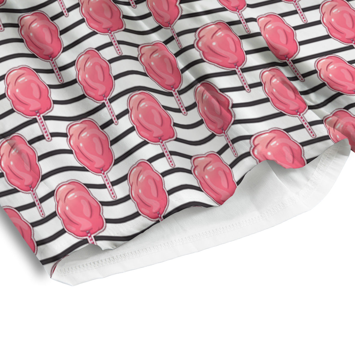 Striped Cotton Candy Print Pattern Men's Athletic Shorts