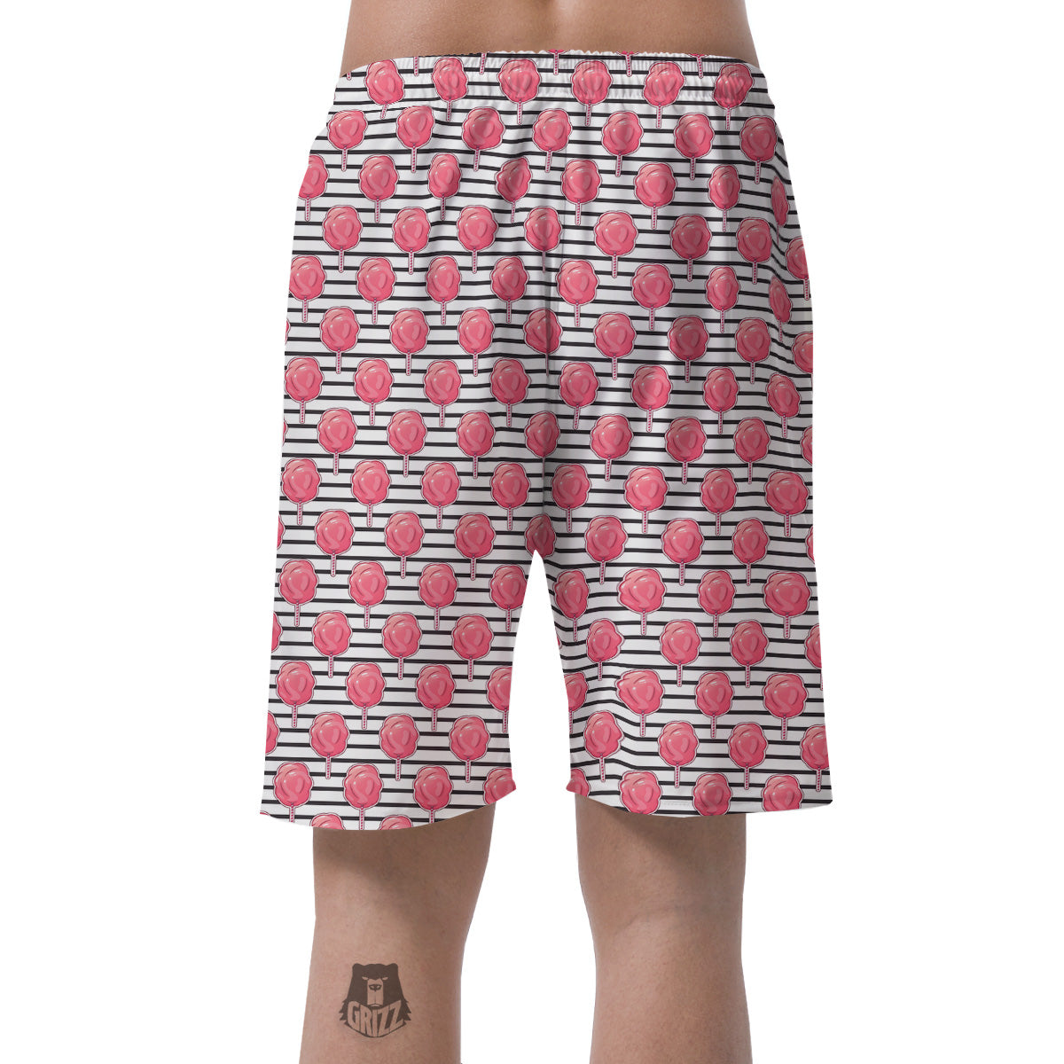 Striped Cotton Candy Print Pattern Men's Shorts-grizzshop
