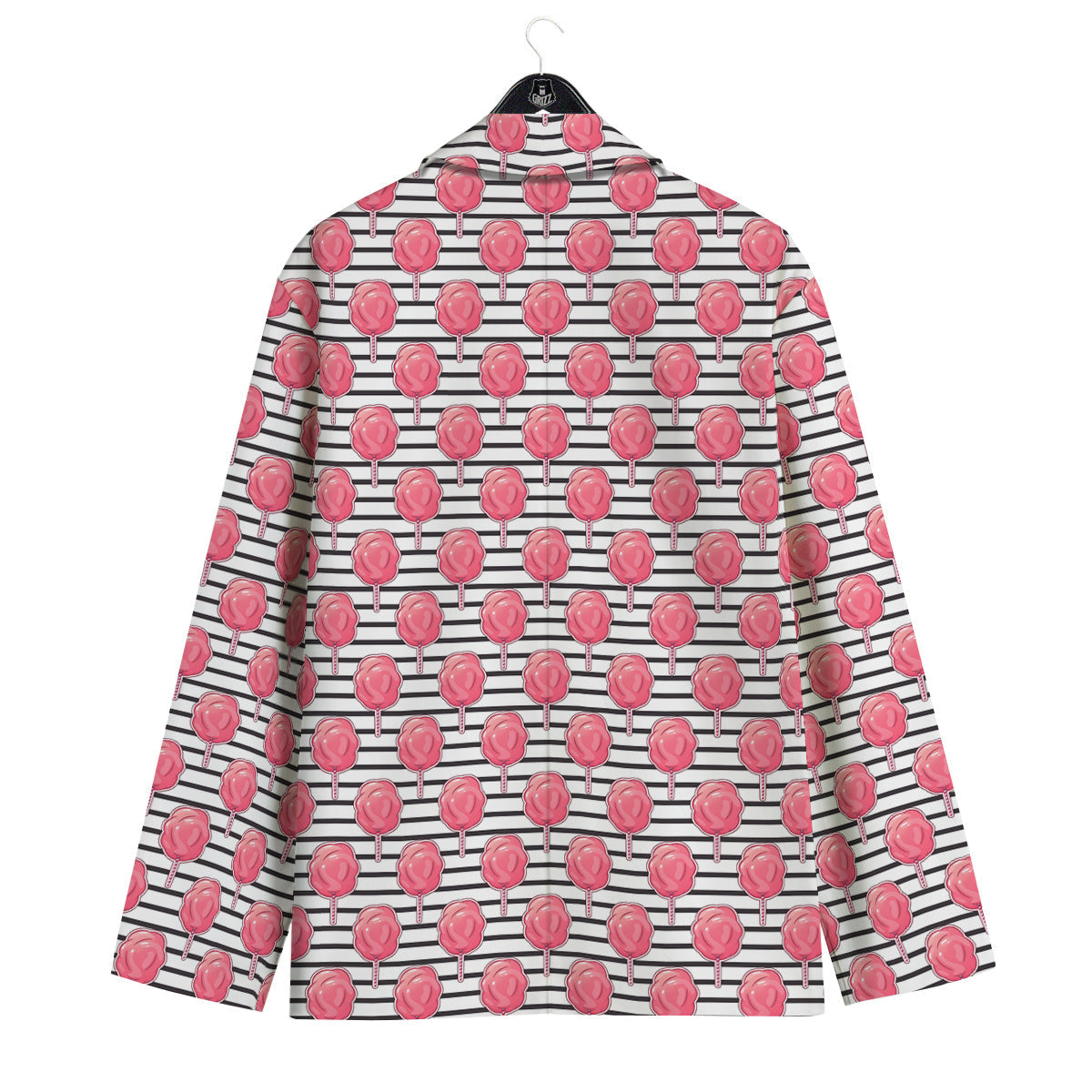 Striped Cotton Candy Print Pattern Men's Sport Coat-grizzshop