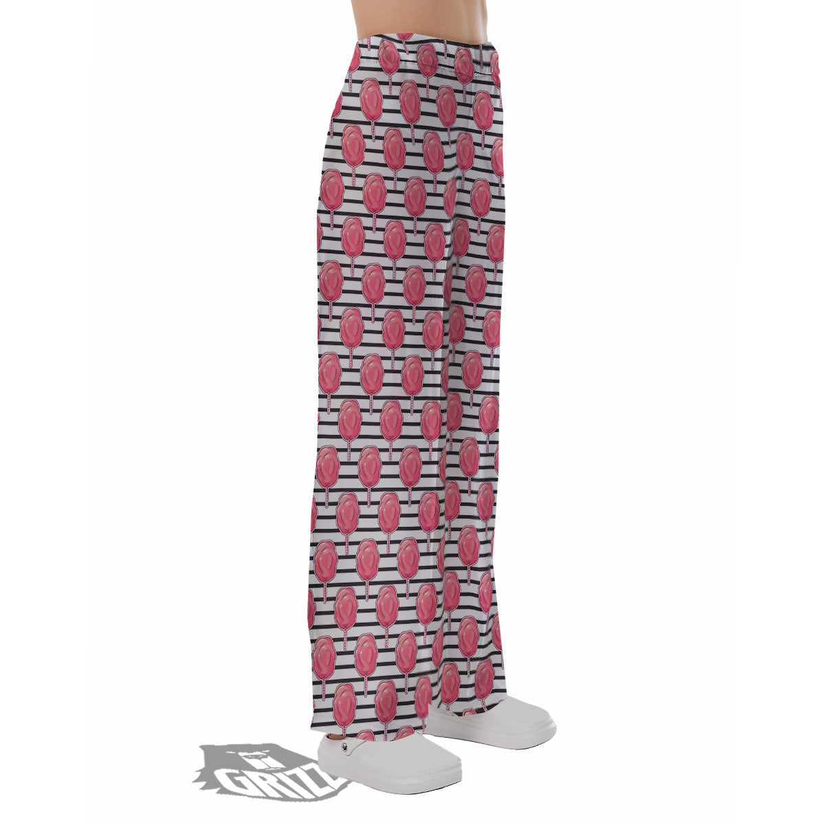 Striped Cotton Candy Print Pattern Pajama Pants-grizzshop