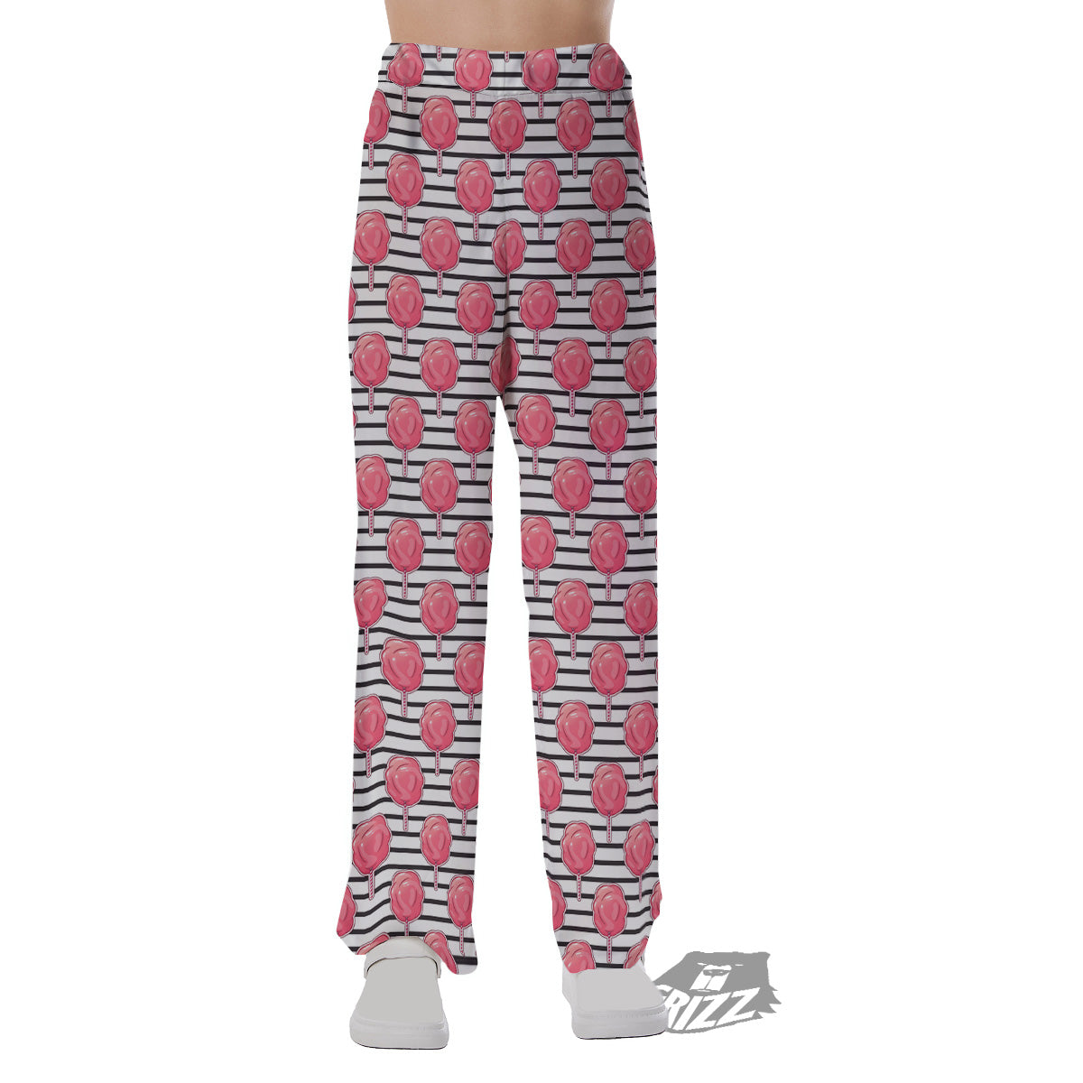 Striped Cotton Candy Print Pattern Pajama Pants-grizzshop