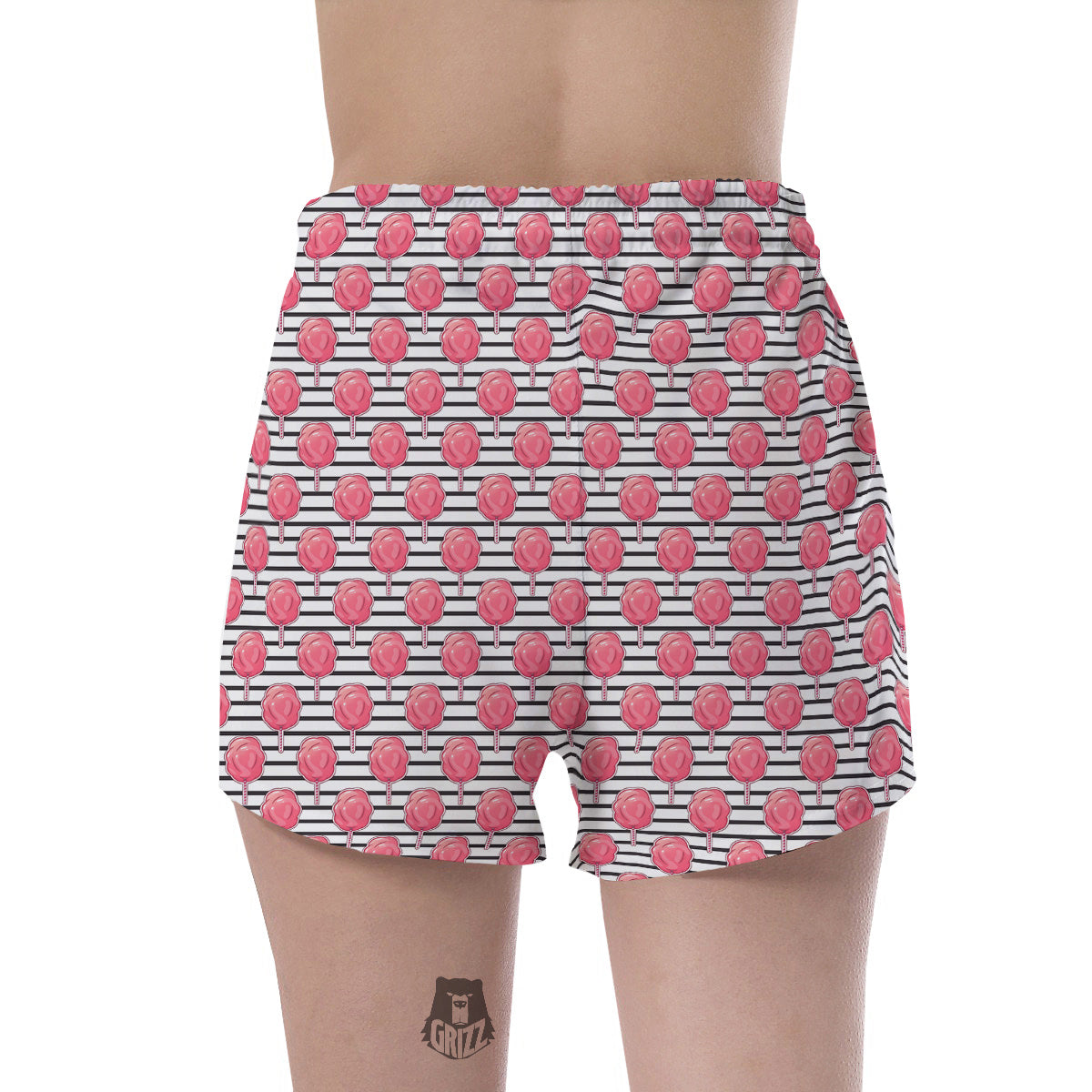 Striped Cotton Candy Print Pattern Women's Shorts-grizzshop