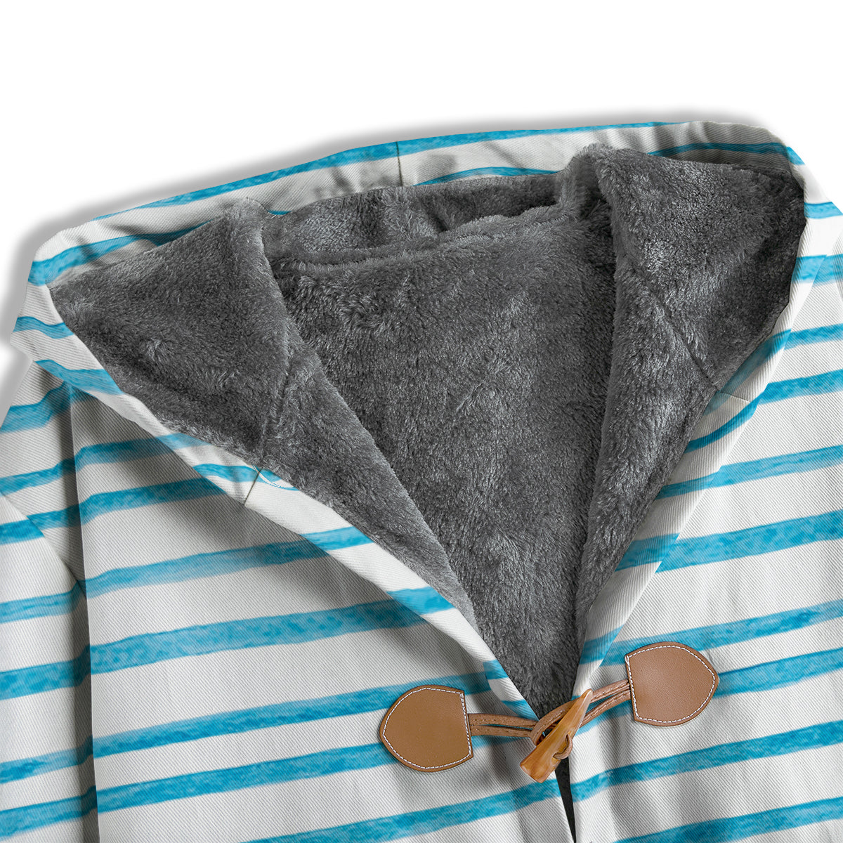 Striped Cyan And White Print Pattern Men's Windbreaker Jacket-grizzshop