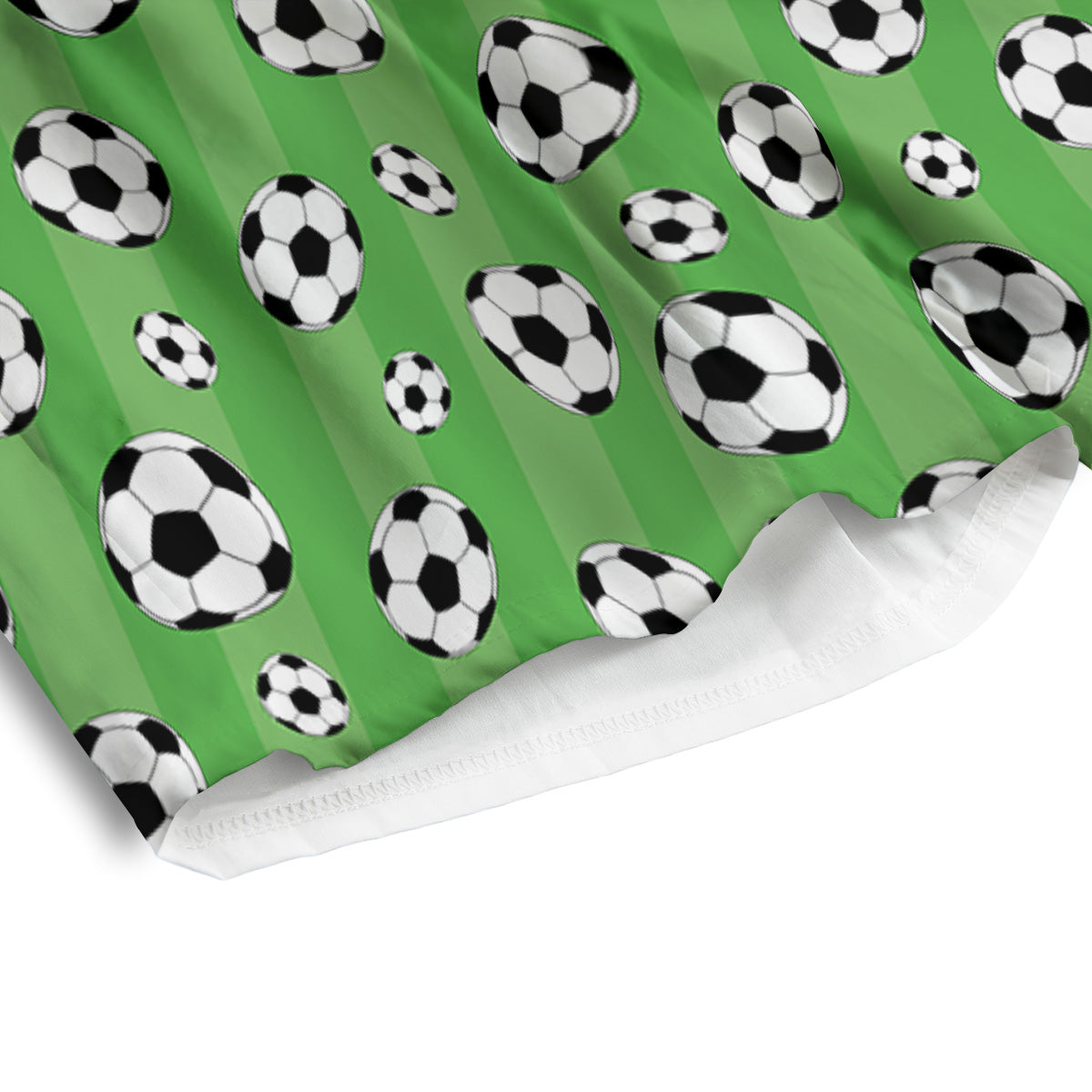 Striped Green Football Print Pattern Men's Athletic Shorts