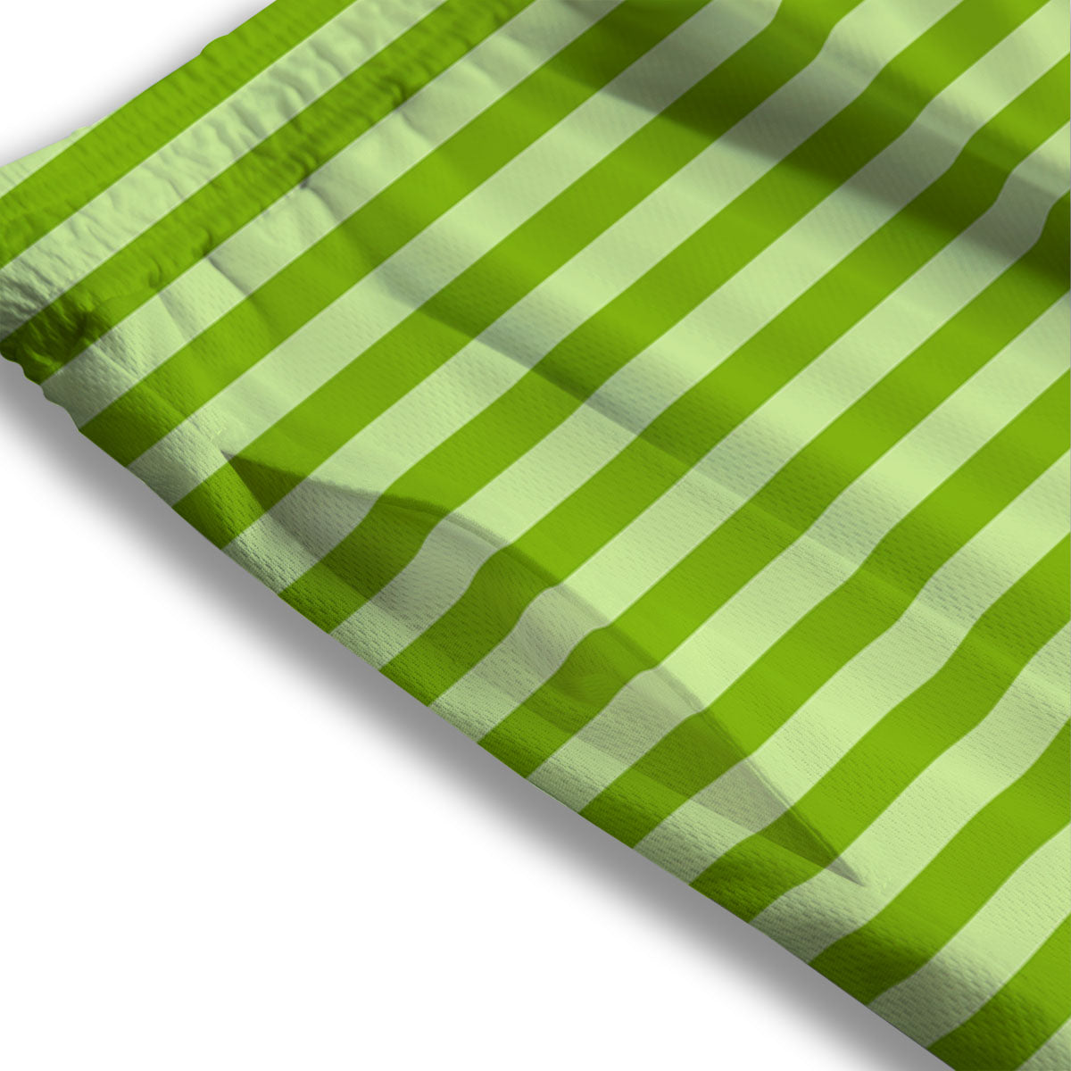 Striped Green Print Pattern Mesh Shorts