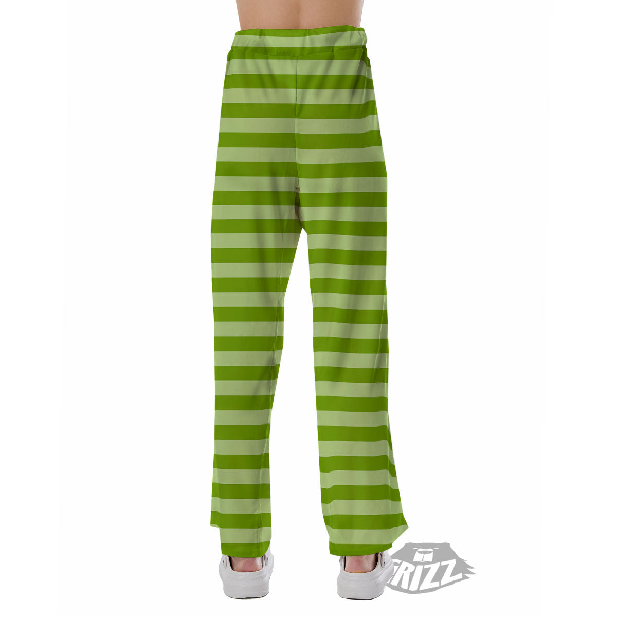 Striped Green Print Pattern Pajama Pants-grizzshop