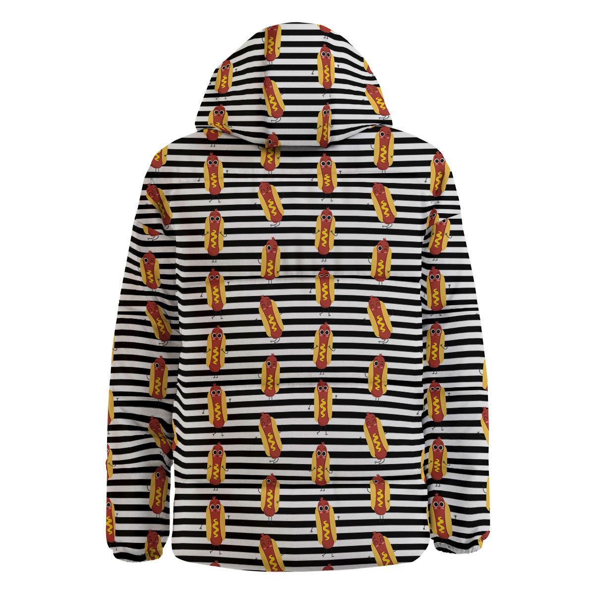 Striped Hot Dog Print Pattern Down Jacket-grizzshop