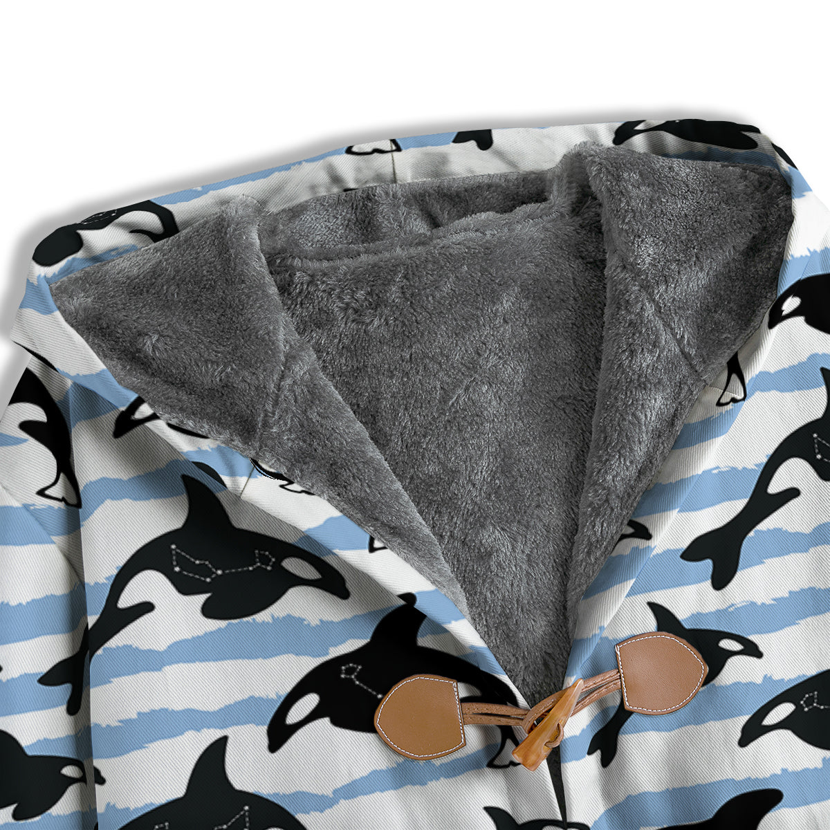 Striped Killer Whale Blue Print Pattern Men's Windbreaker Jacket-grizzshop