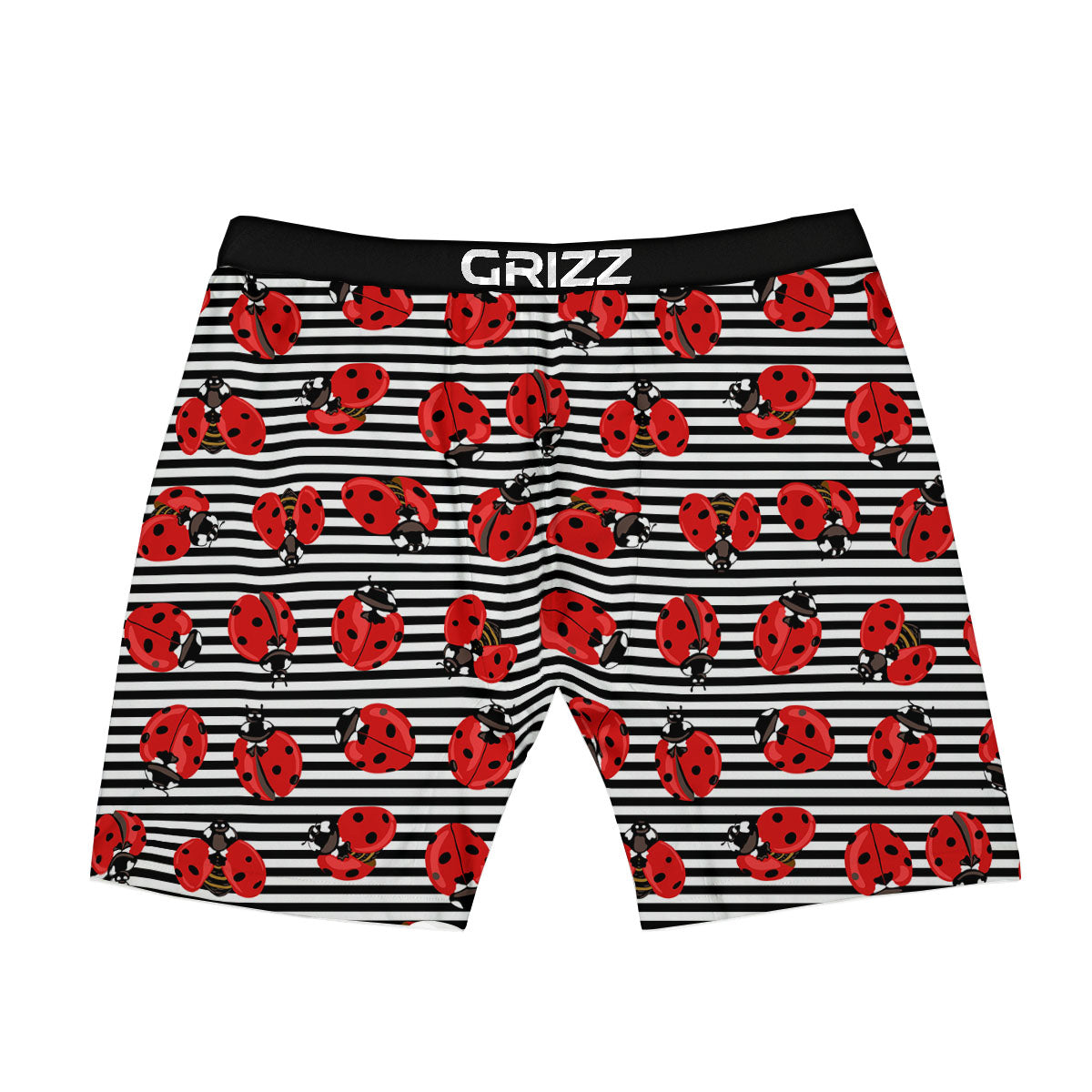 Striped Ladybug Print Pattern Boxer Briefs-grizzshop