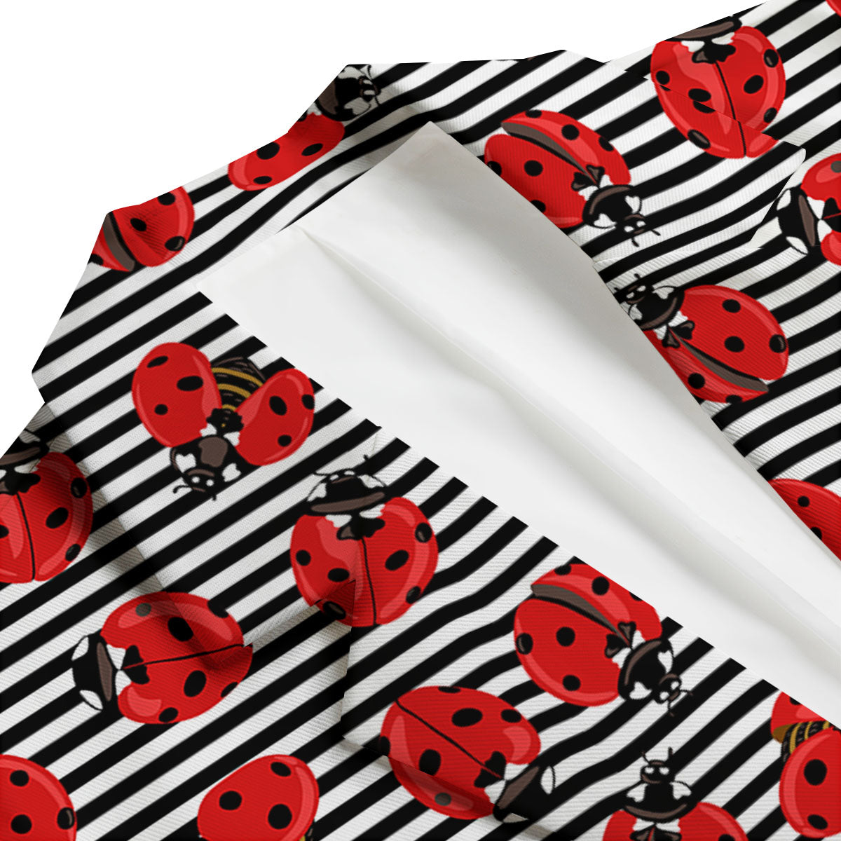 Striped Ladybug Print Pattern Men's Blazer-grizzshop