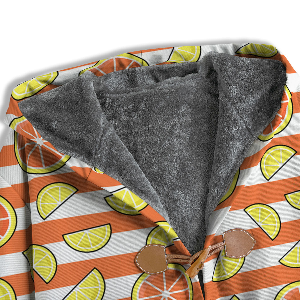 Striped Lemon And Orange Print Pattern Men's Windbreaker Jacket-grizzshop