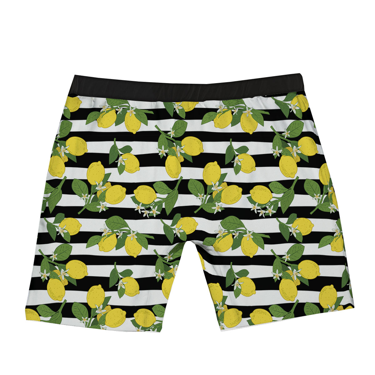 Striped Lemon Print Pattern Boxer Briefs-grizzshop