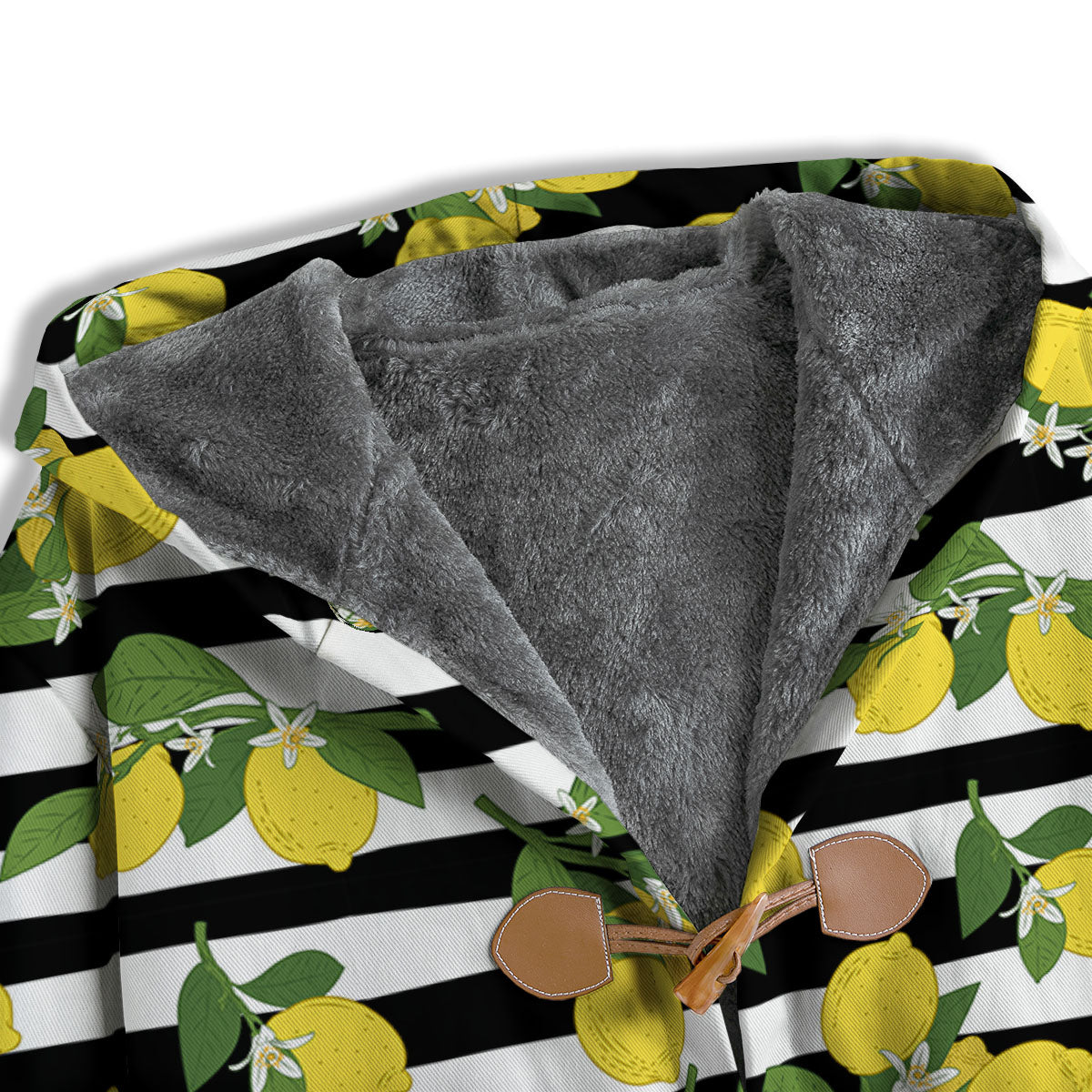Striped Lemon Print Pattern Men's Windbreaker Jacket-grizzshop