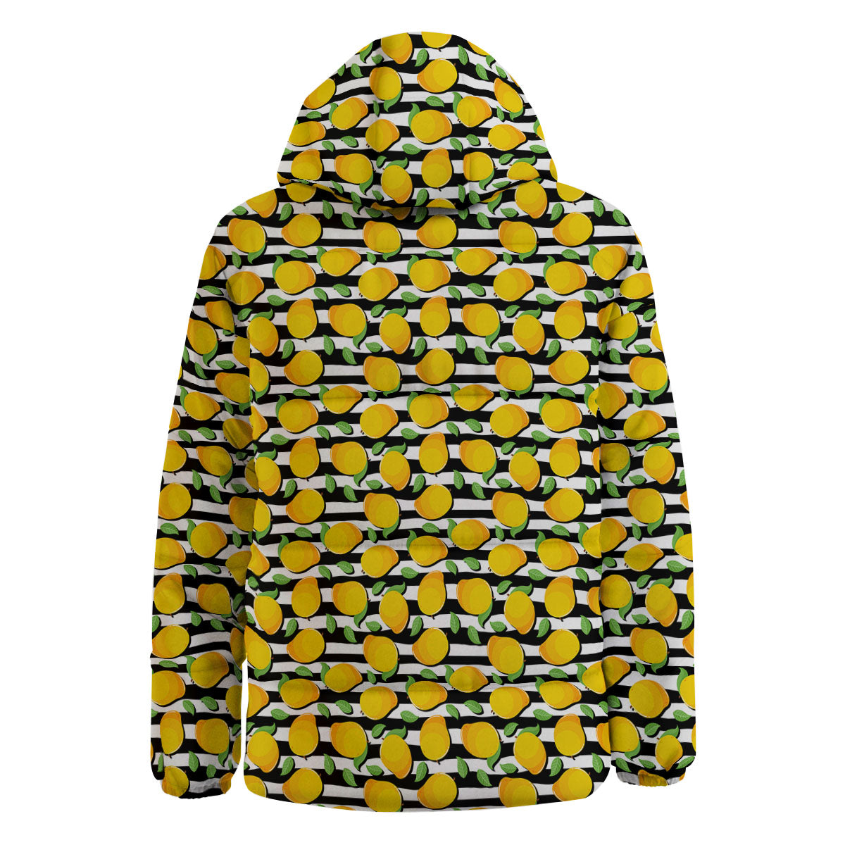 Striped Mango Fruit Print Pattern Down Jacket-grizzshop