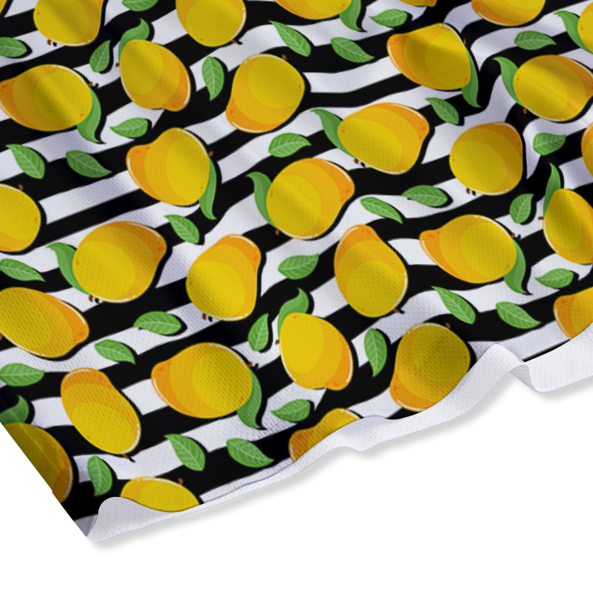 Striped Mango Fruit Print Pattern Mesh Shorts