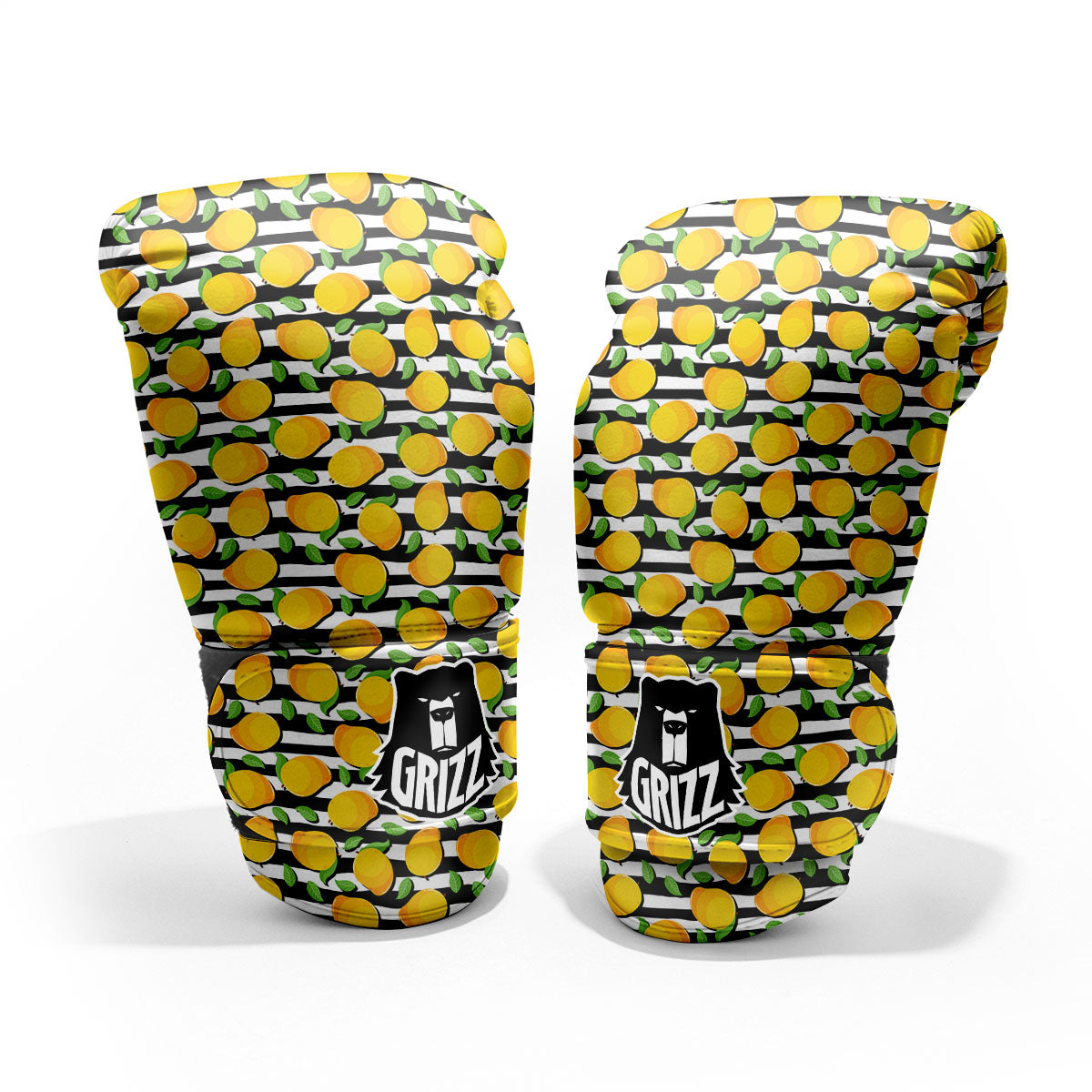 Striped Mango Fruit Print Pattern Pro Boxing Glove
