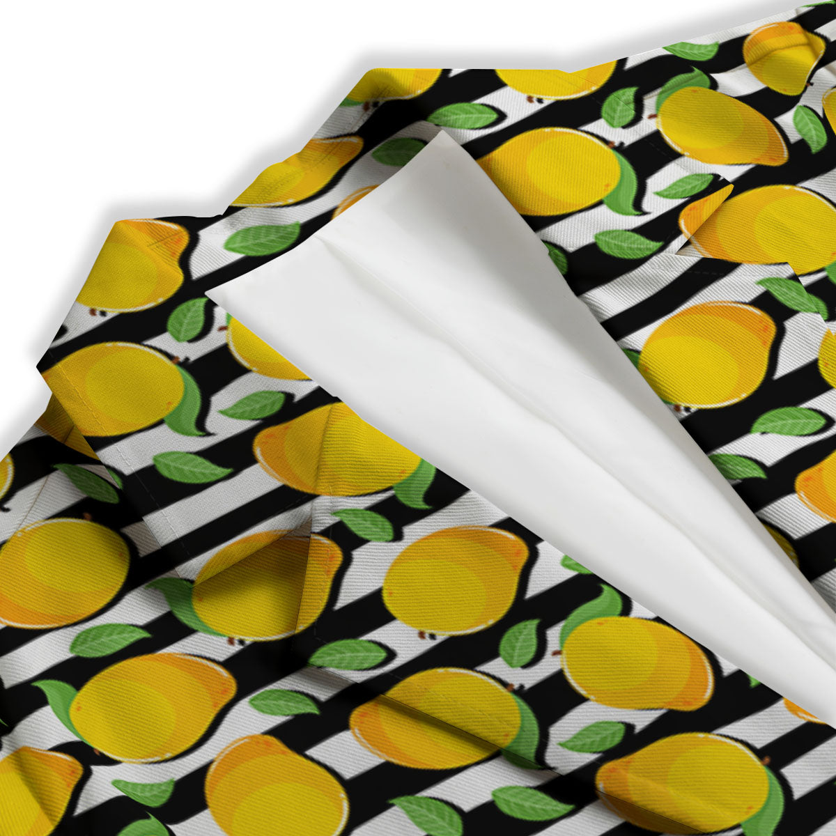 Striped Mango Fruit Print Pattern Women's Blazer-grizzshop