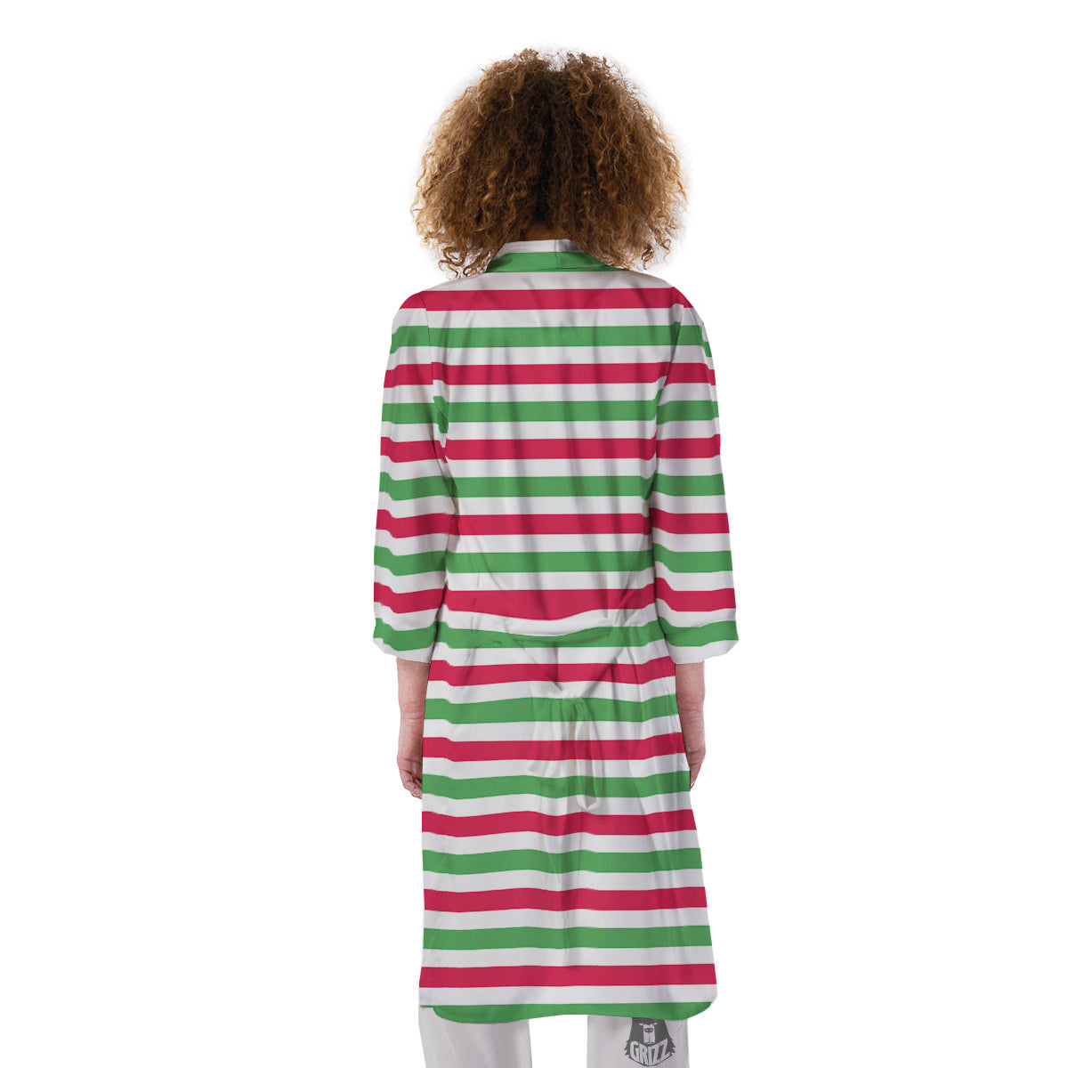 Striped Merry Christmas Print Pattern Kimono-grizzshop