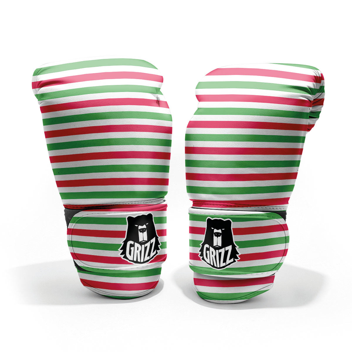 Striped Merry Christmas Print Pattern Pro Boxing Glove