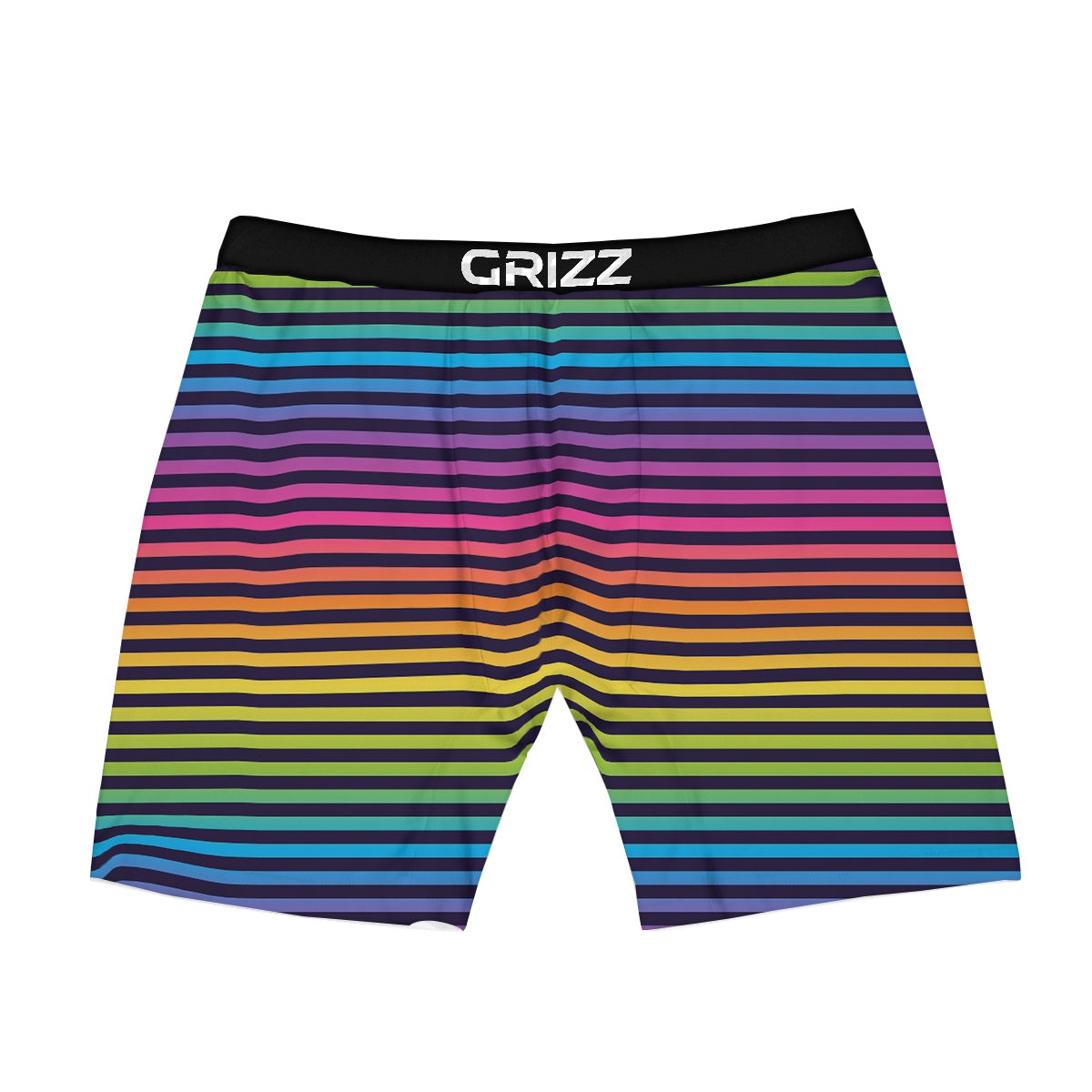 Striped Neon Rainbow Print Boxer Briefs-grizzshop