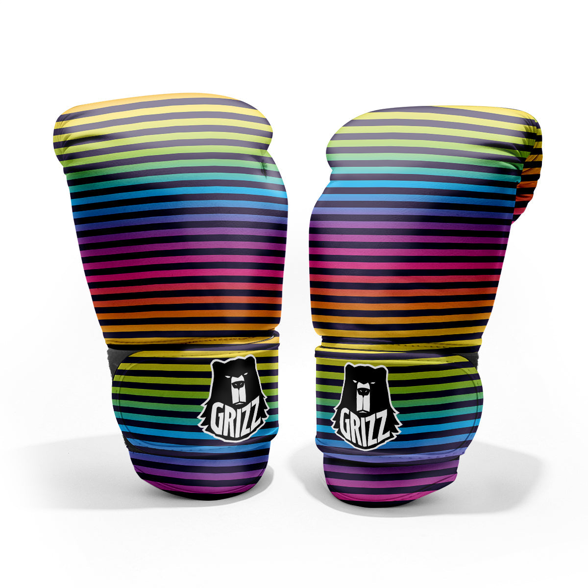 Striped Neon Rainbow Print Pro Boxing Glove