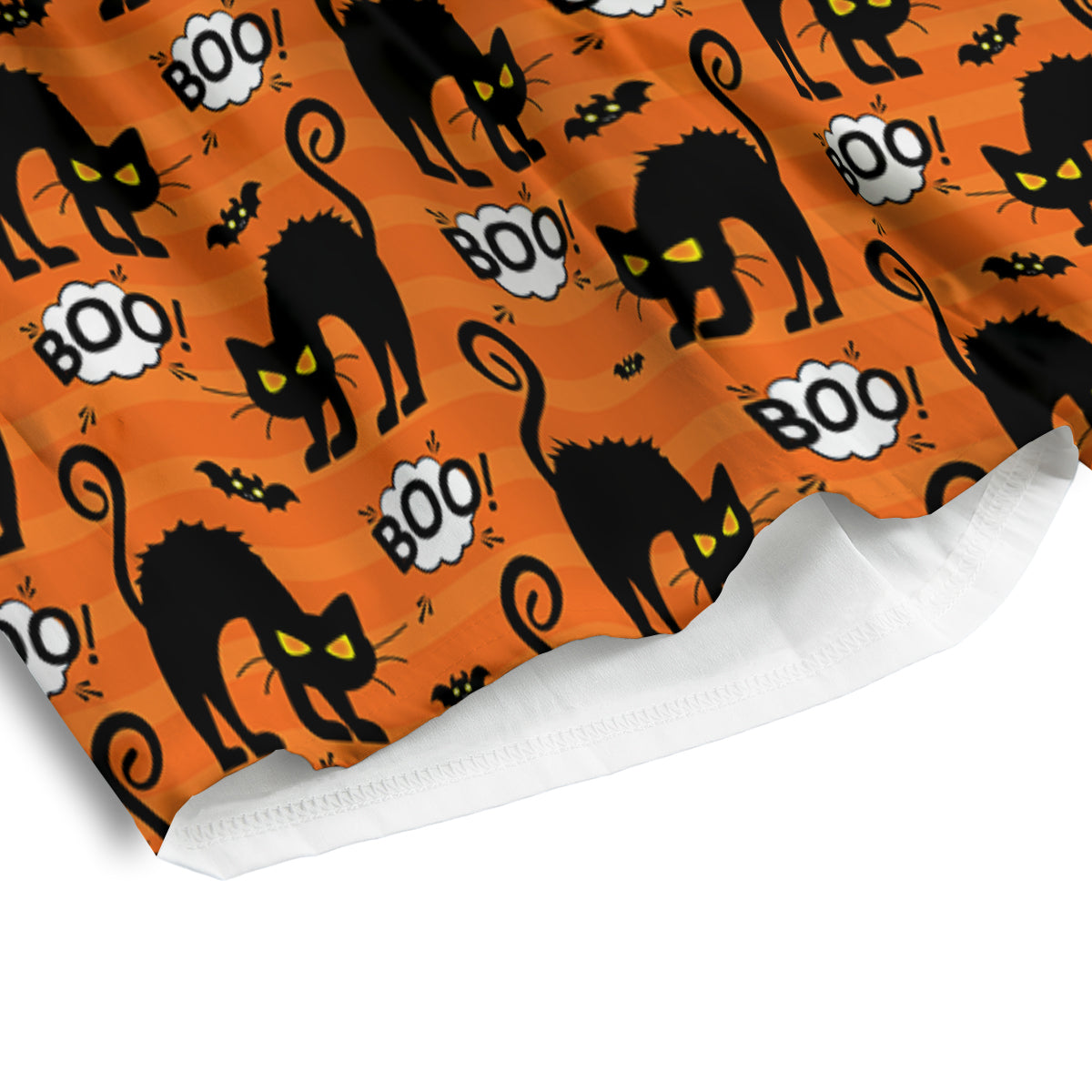 Striped Orange Black Cat Angry Print Pattern Men's Athletic Shorts