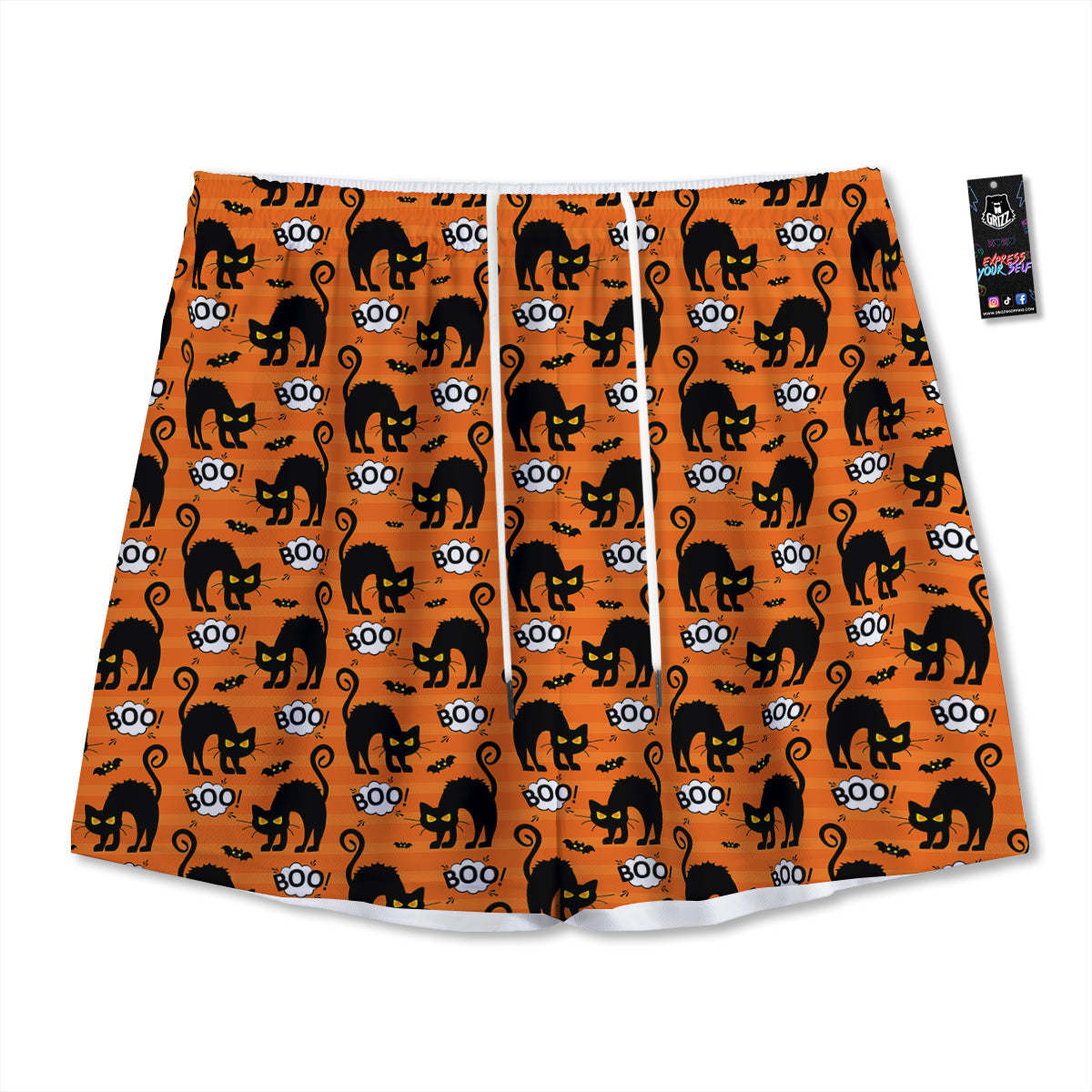 St. Patrick's Day Green Clover Print Mesh Shorts