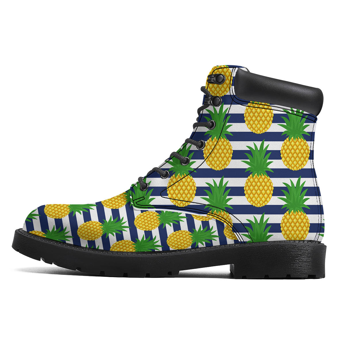 Striped Pineapple Print Pattern Boots-grizzshop