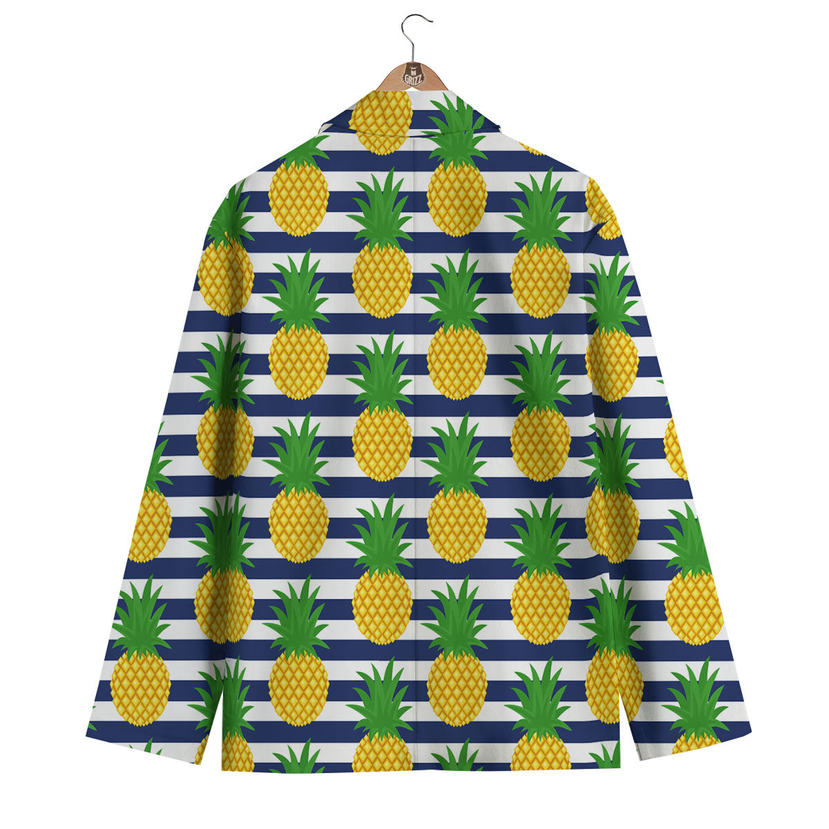 Striped Pineapple Print Pattern Men's Blazer-grizzshop