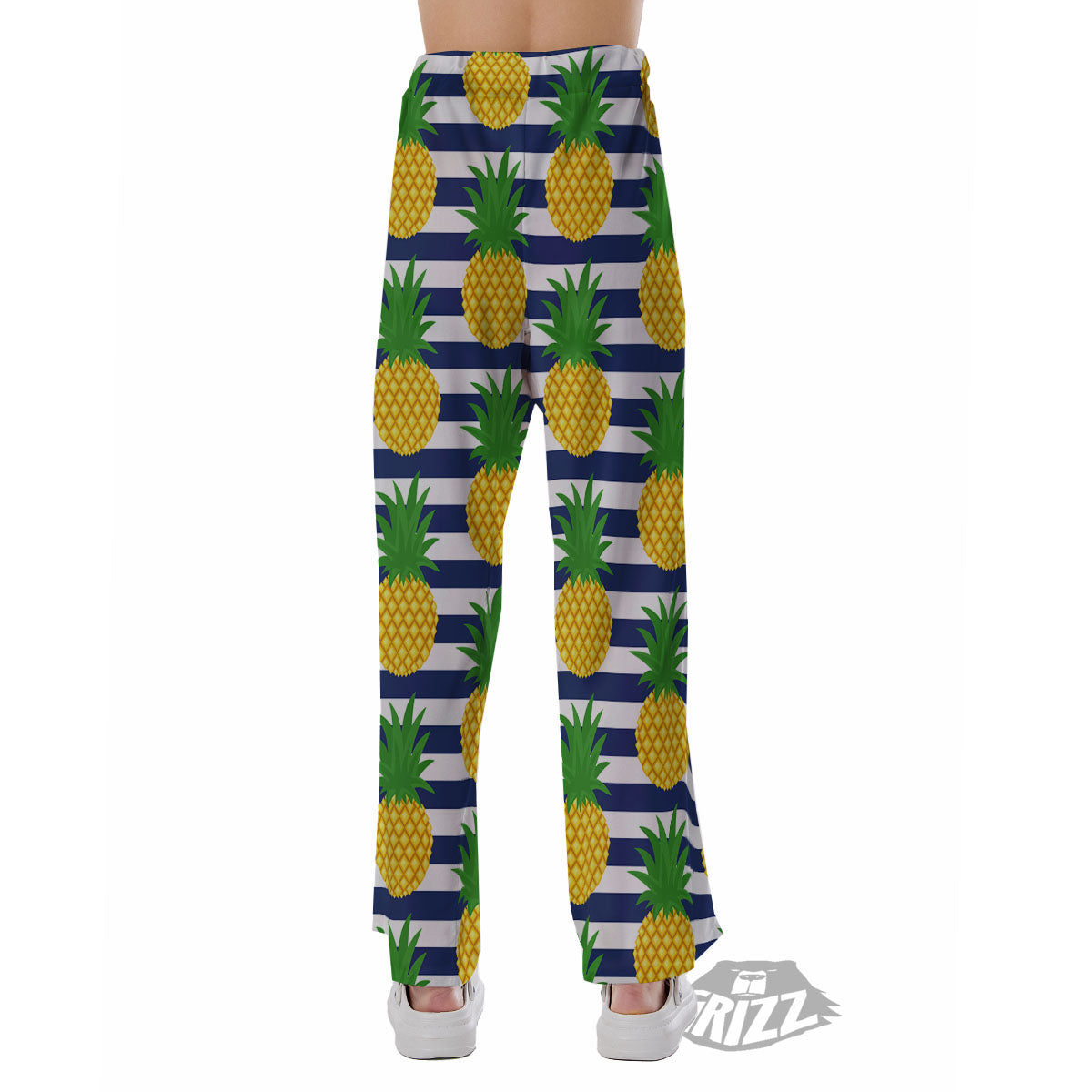 Striped Pineapple Print Pattern Pajama Pants-grizzshop