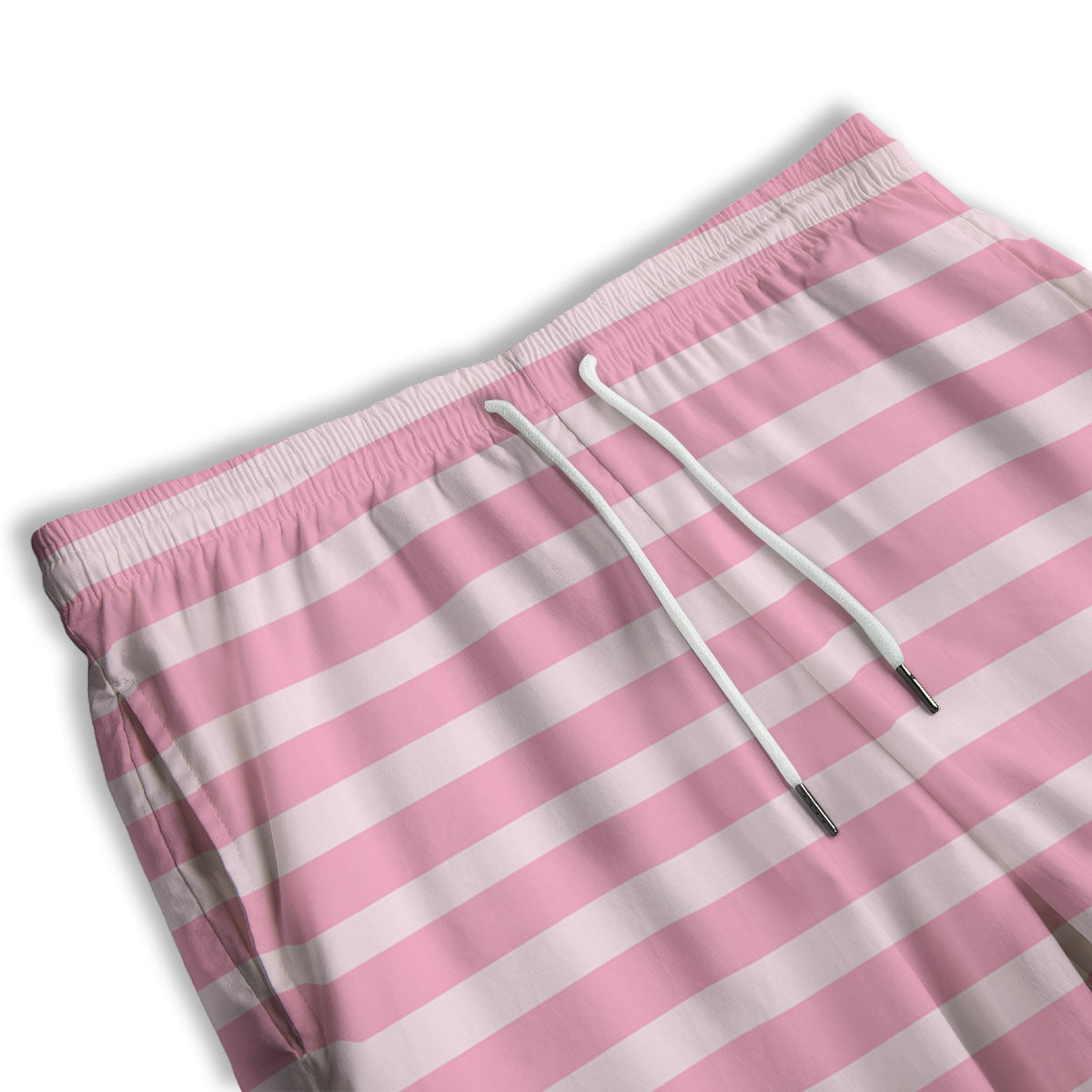 Striped Pink Print Pattern Men's Athletic Shorts