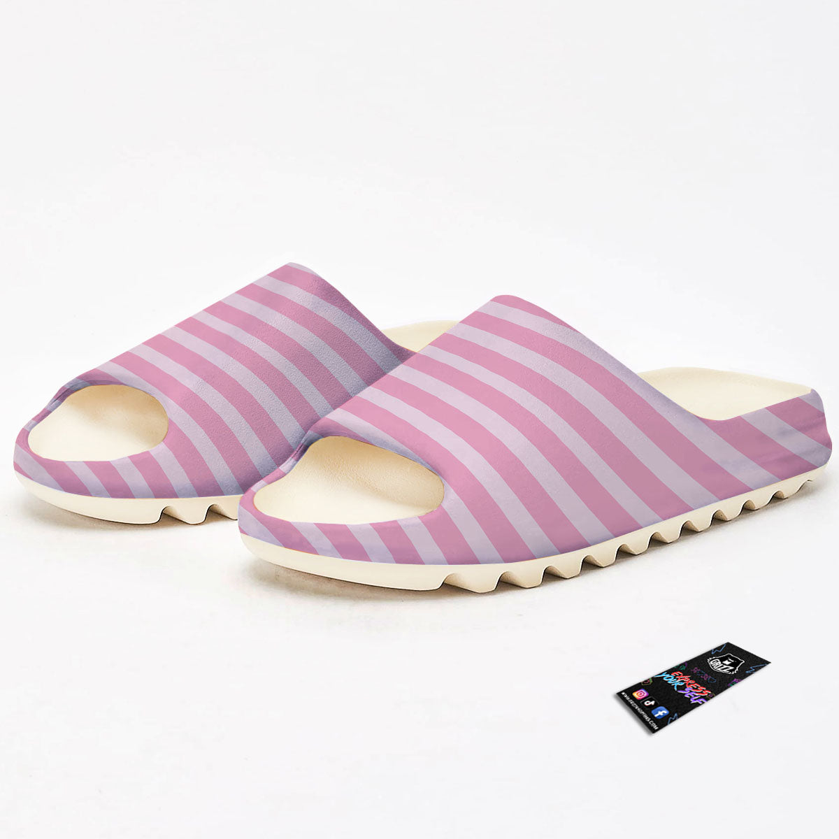 Striped Pink Print Pattern Sandals-grizzshop
