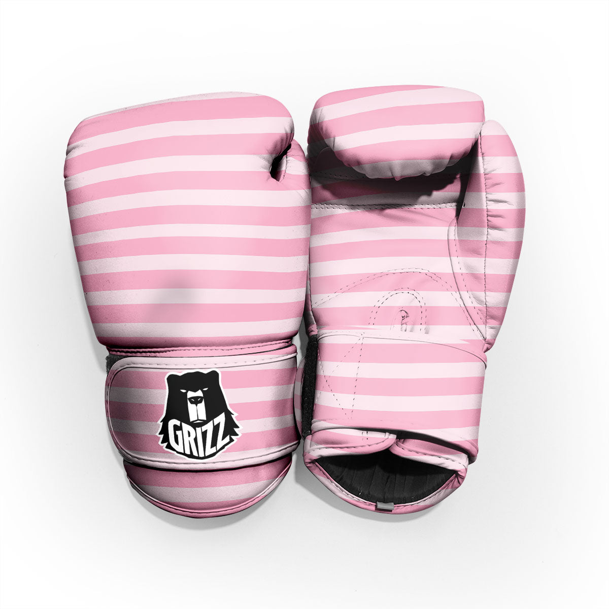 Striped Pink Print Pattern Pro Boxing Glove