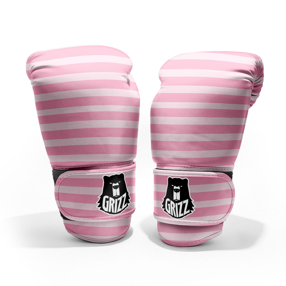 Striped Pink Print Pattern Pro Boxing Glove