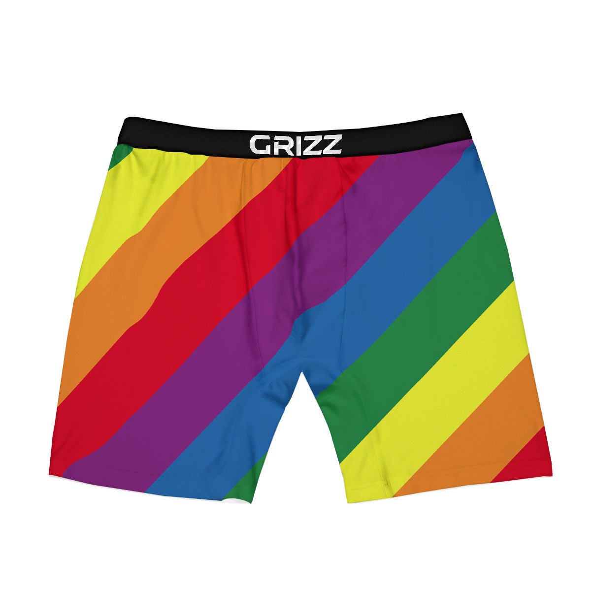 Striped Rainbow Diagonal Print Pattern Boxer Briefs-grizzshop