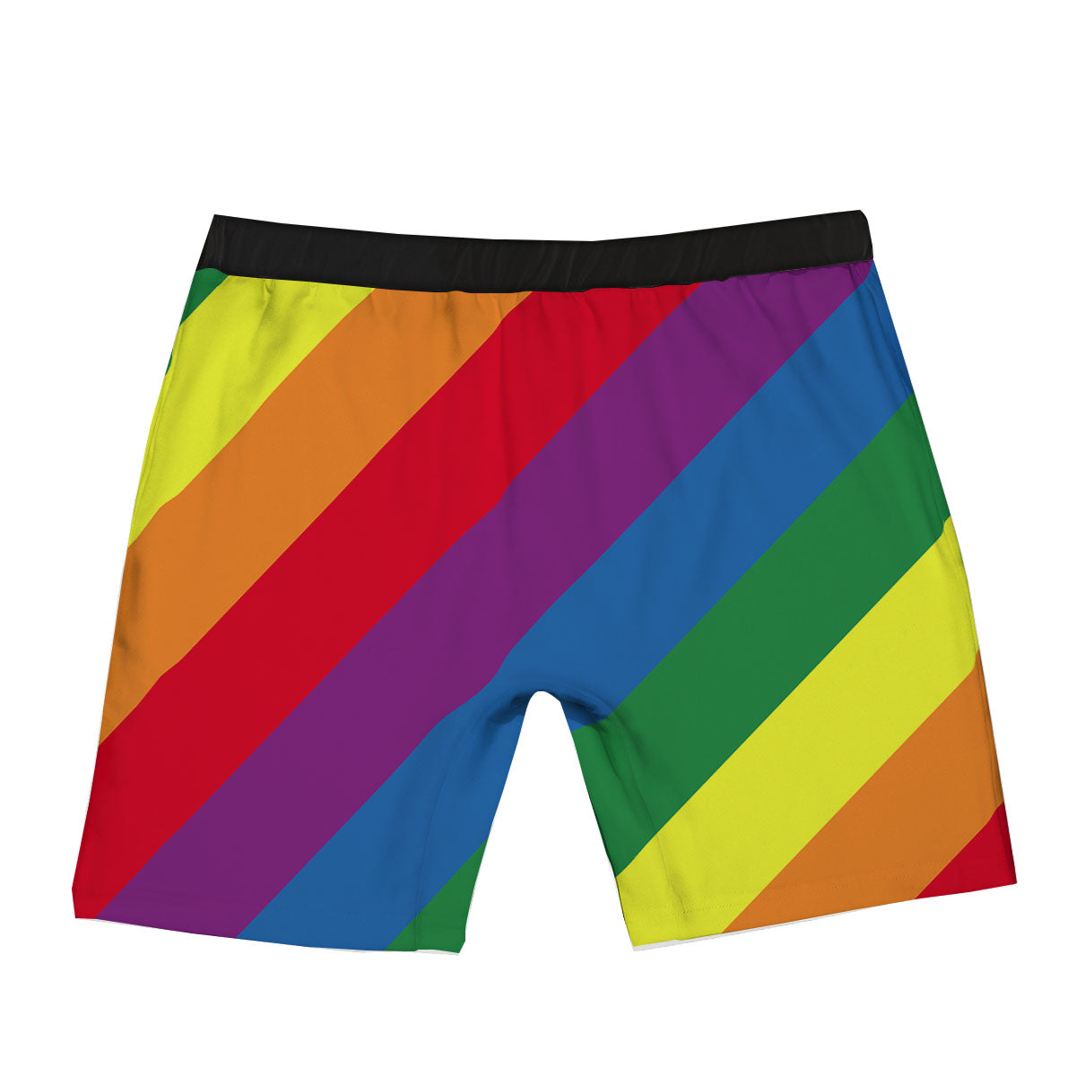 Striped Rainbow Diagonal Print Pattern Boxer Briefs-grizzshop