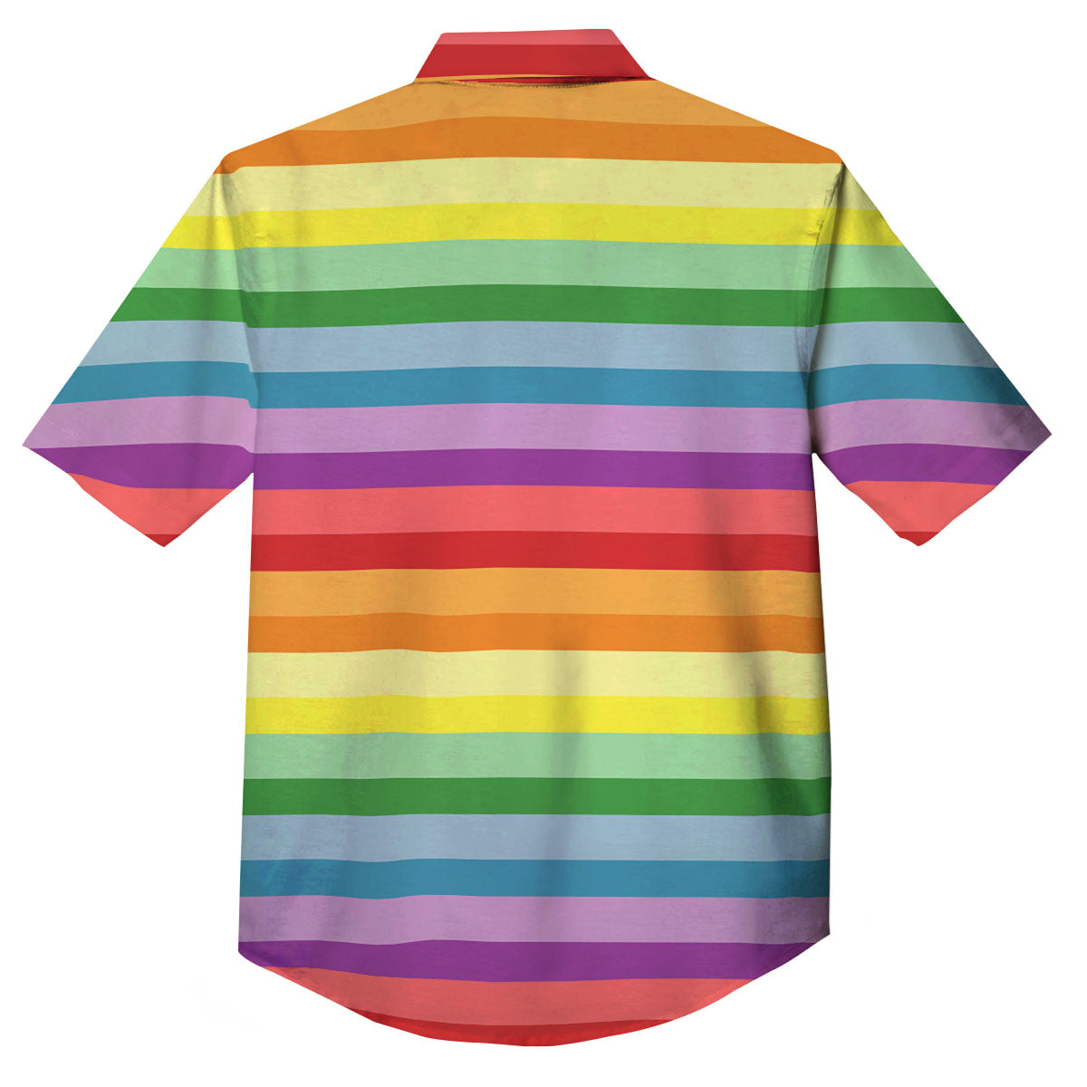 Striped Rainbow Print Pattern Button Up Shirt-grizzshop