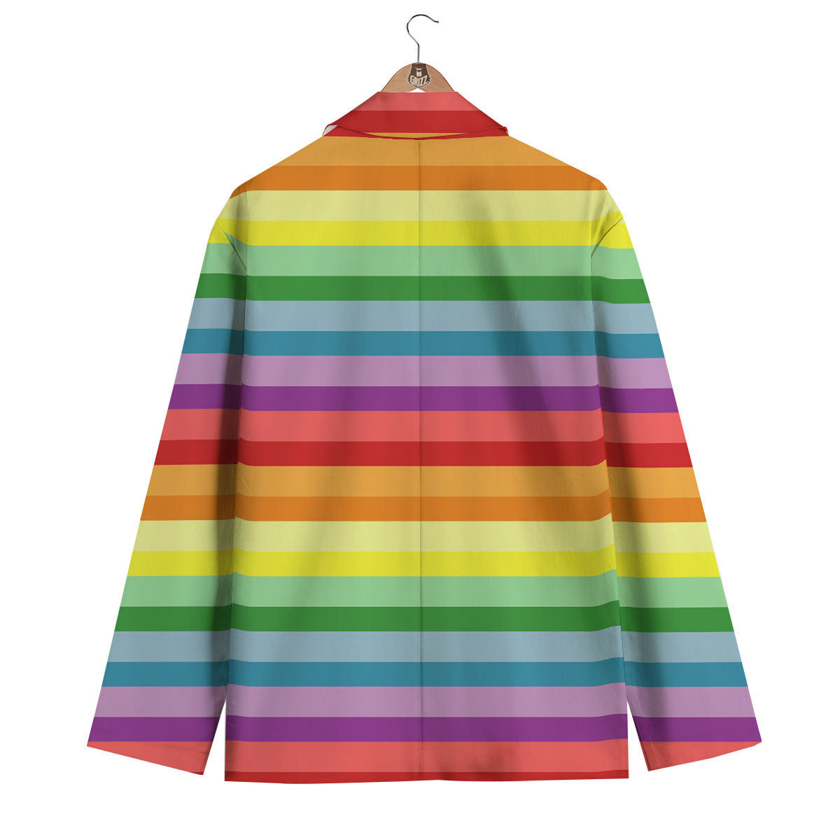 Striped Rainbow Print Pattern Men's Blazer-grizzshop