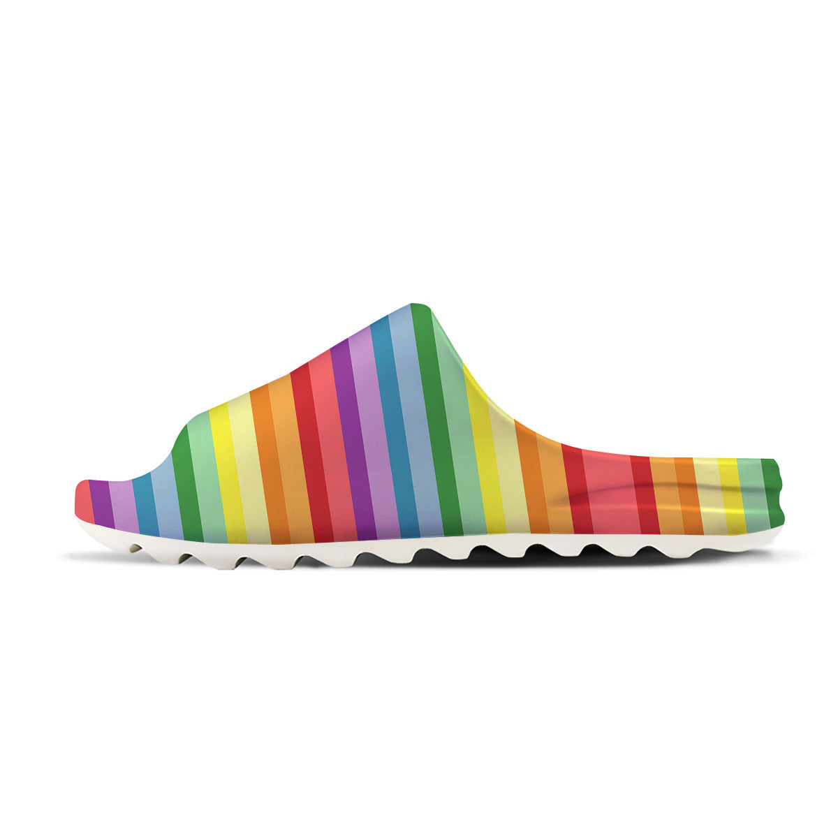 Striped Rainbow Print Pattern Sandals-grizzshop