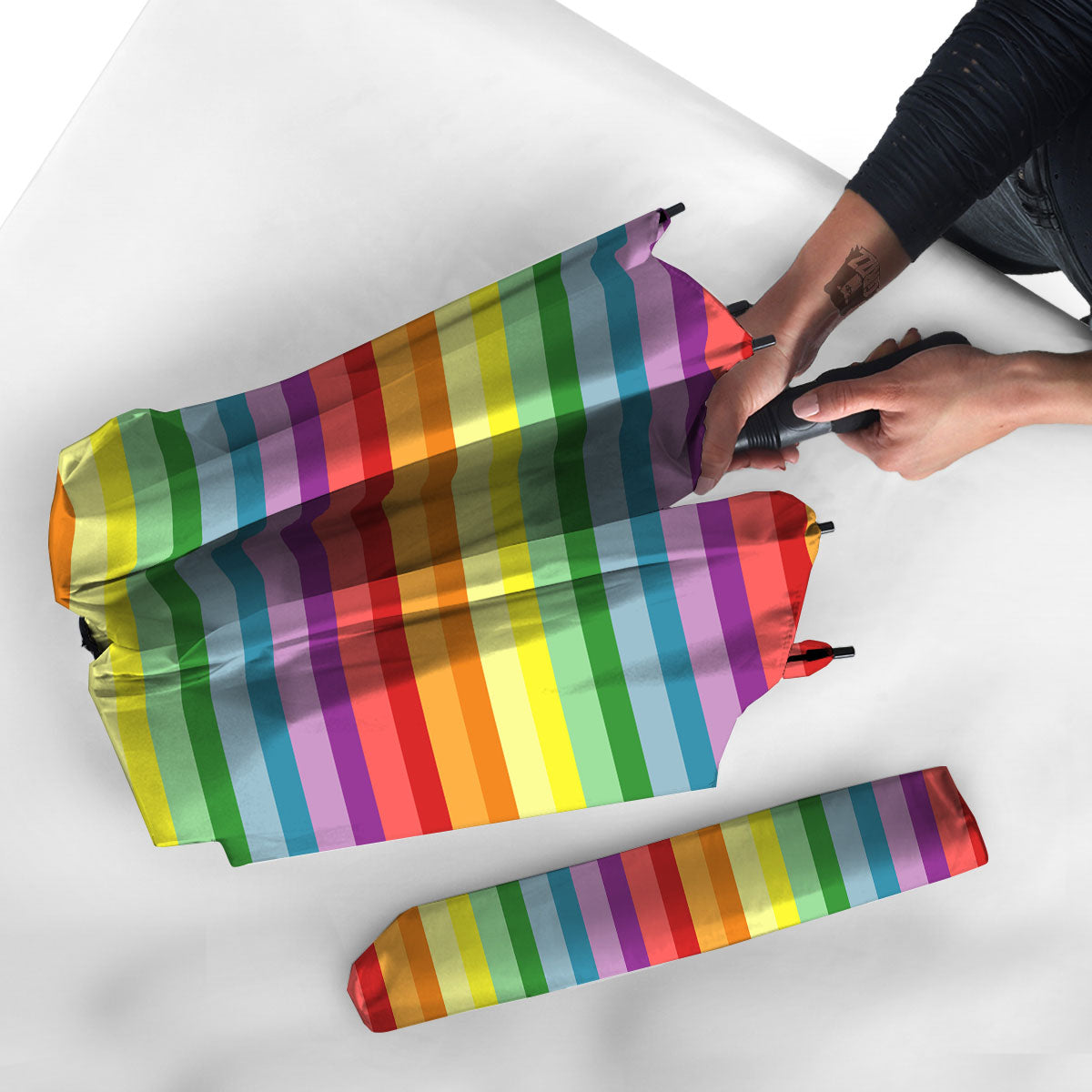 Striped Rainbow Print Pattern Umbrella-grizzshop