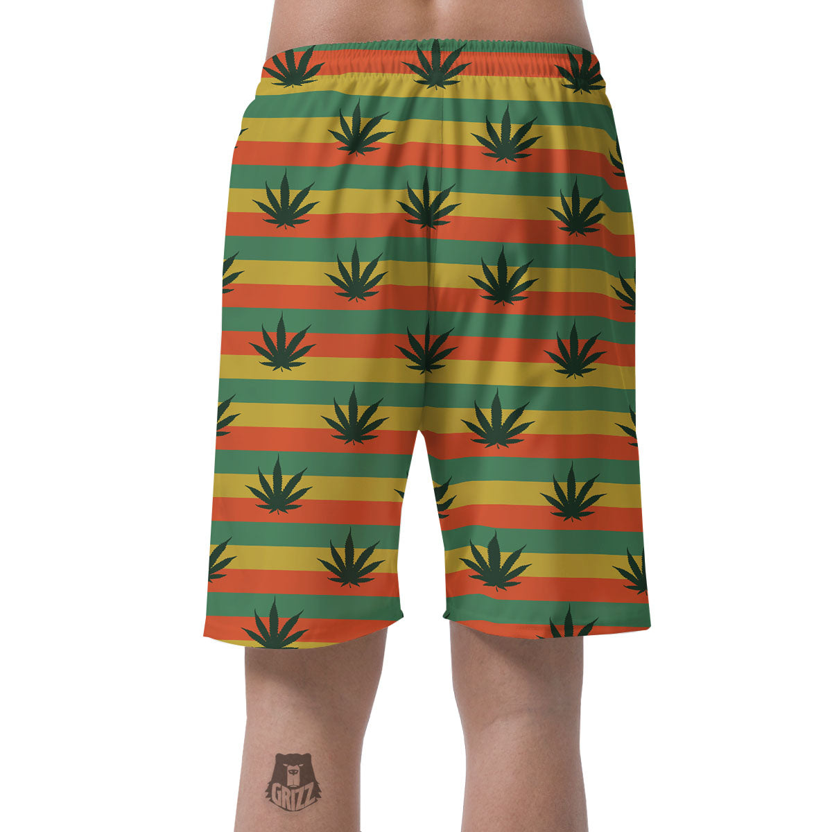 Striped Rasta Print Pattern Men's Shorts-grizzshop