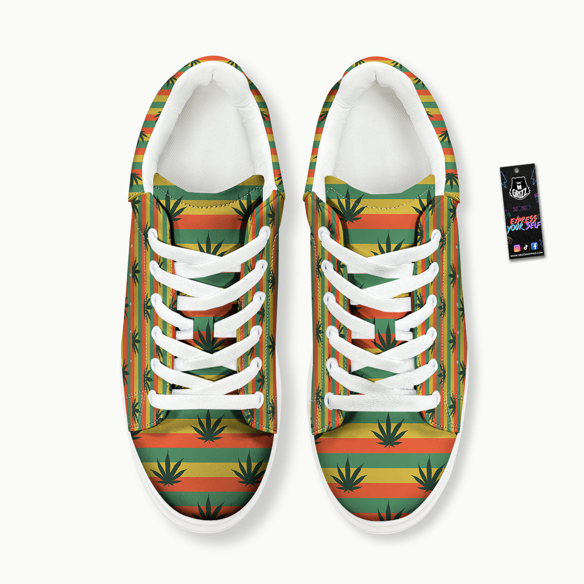 Striped Rasta Print Pattern Platform Shoes-grizzshop